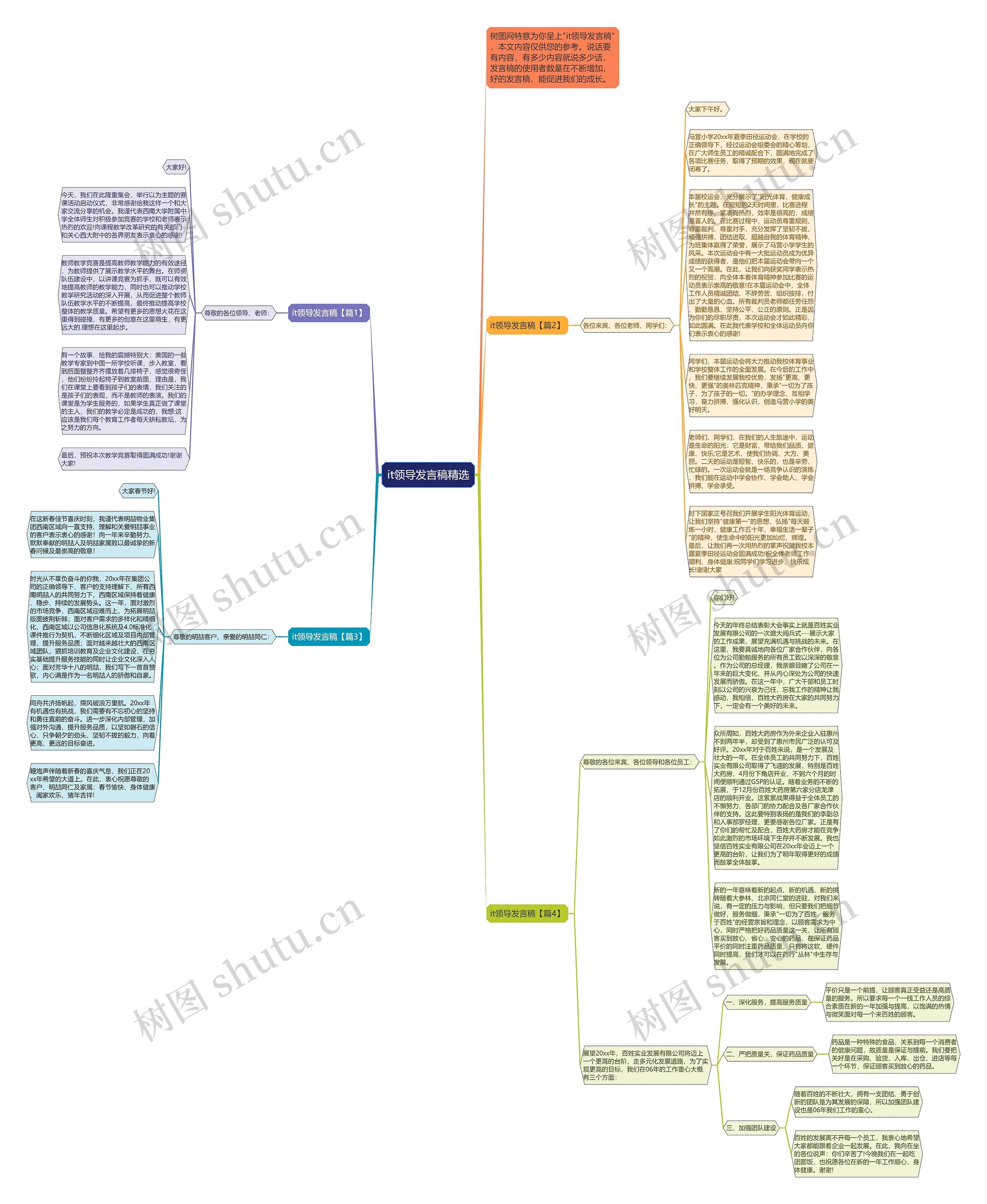 it领导发言稿精选思维导图