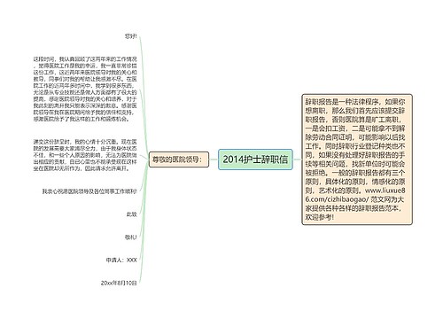 2014护士辞职信