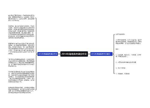 2014年海南高考满分作文