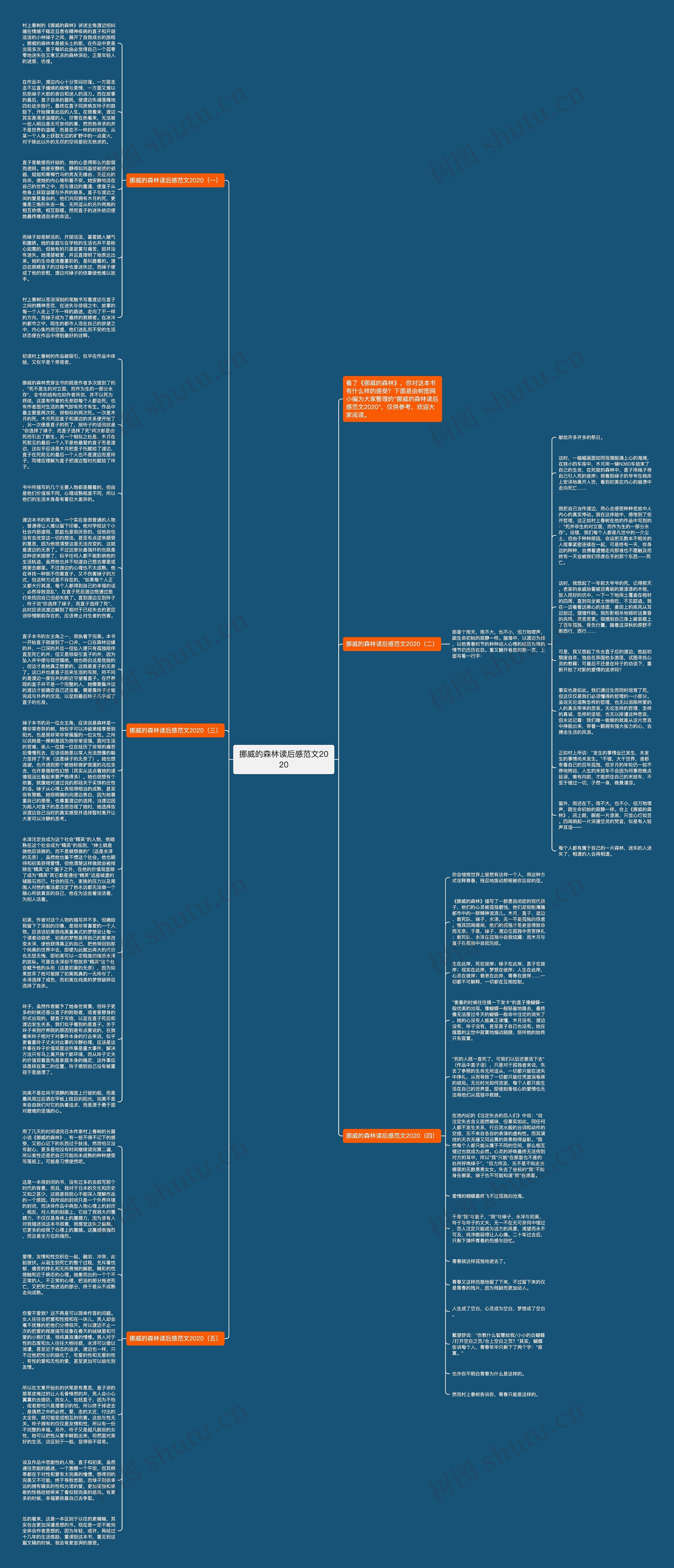 挪威的森林读后感范文2020思维导图