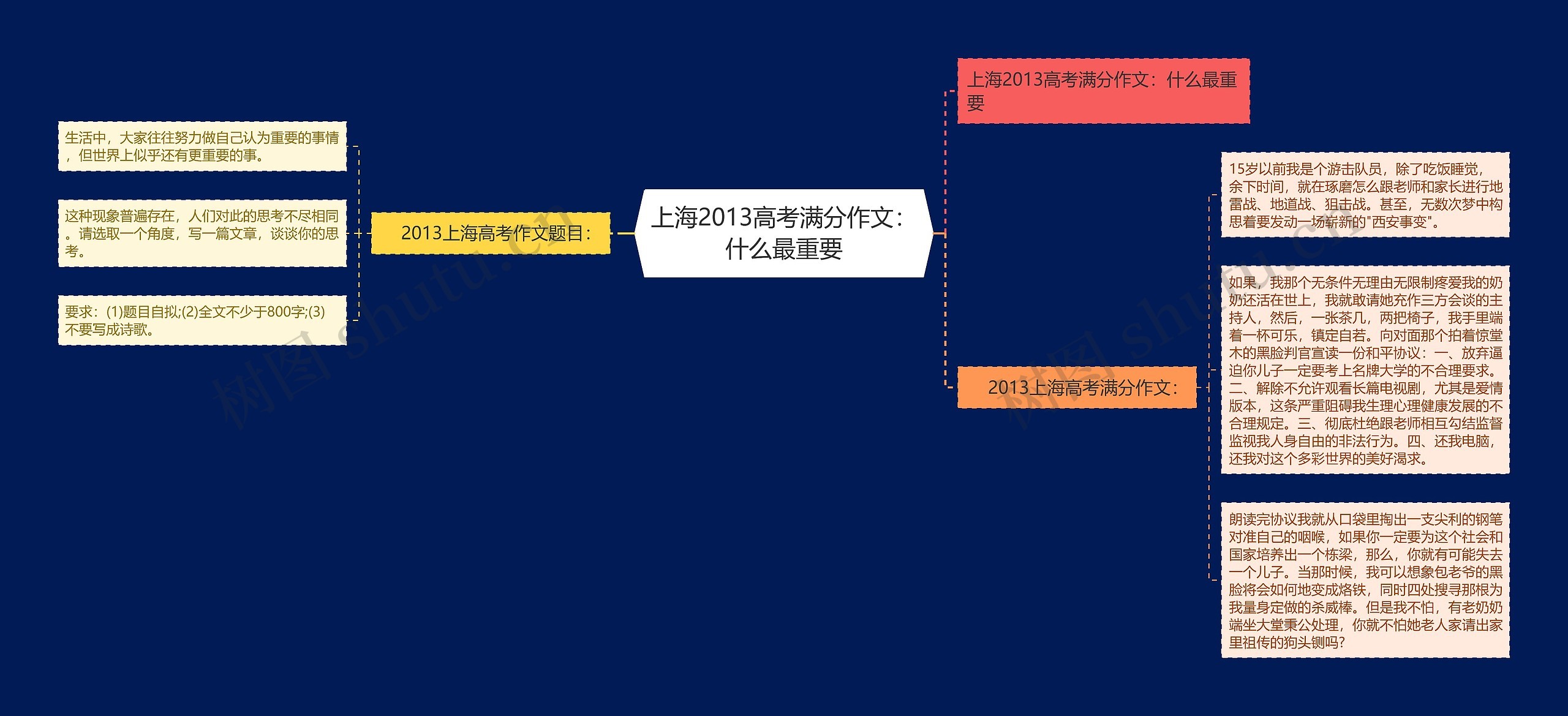 上海2013高考满分作文：什么最重要思维导图