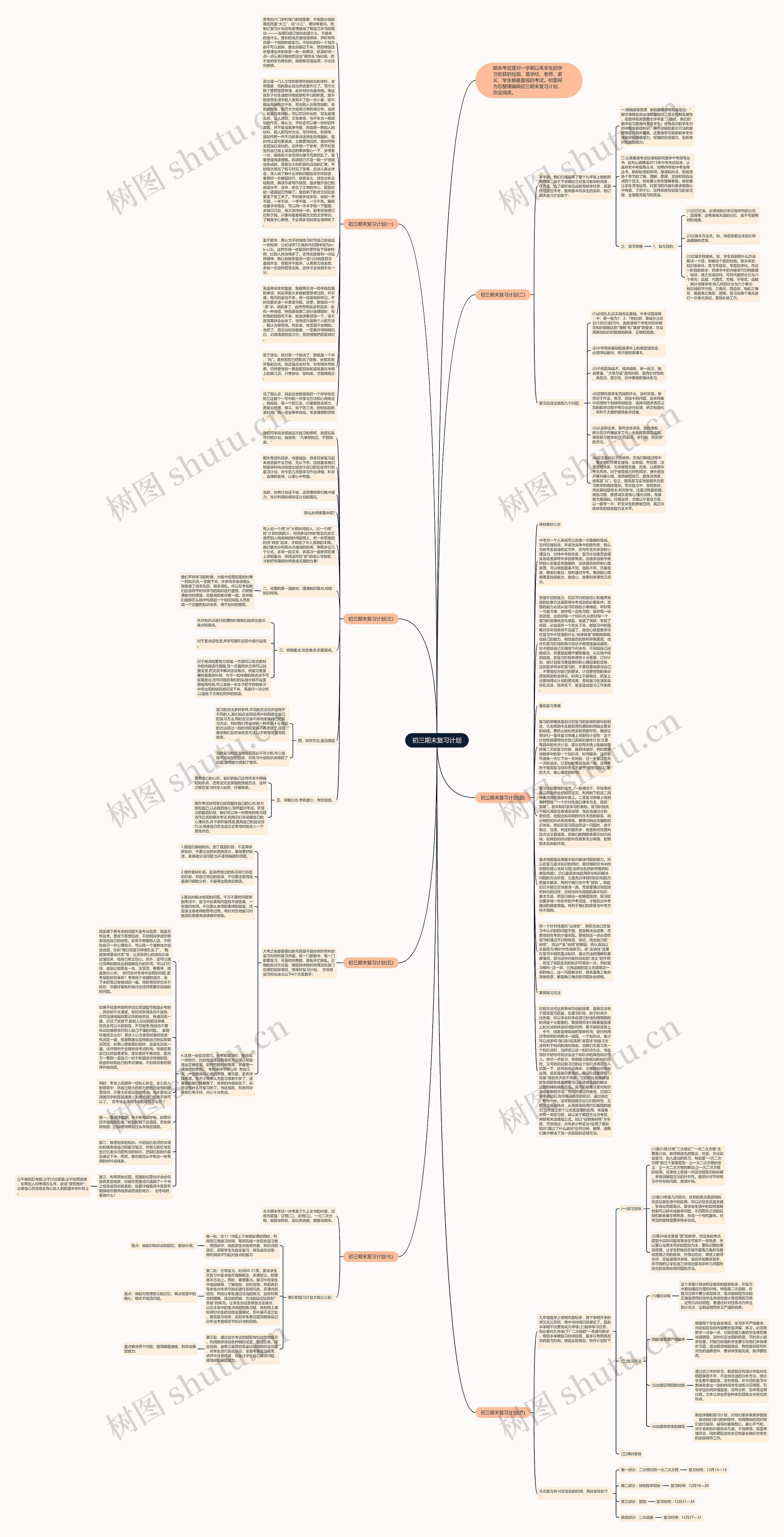 初三期末复习计划思维导图