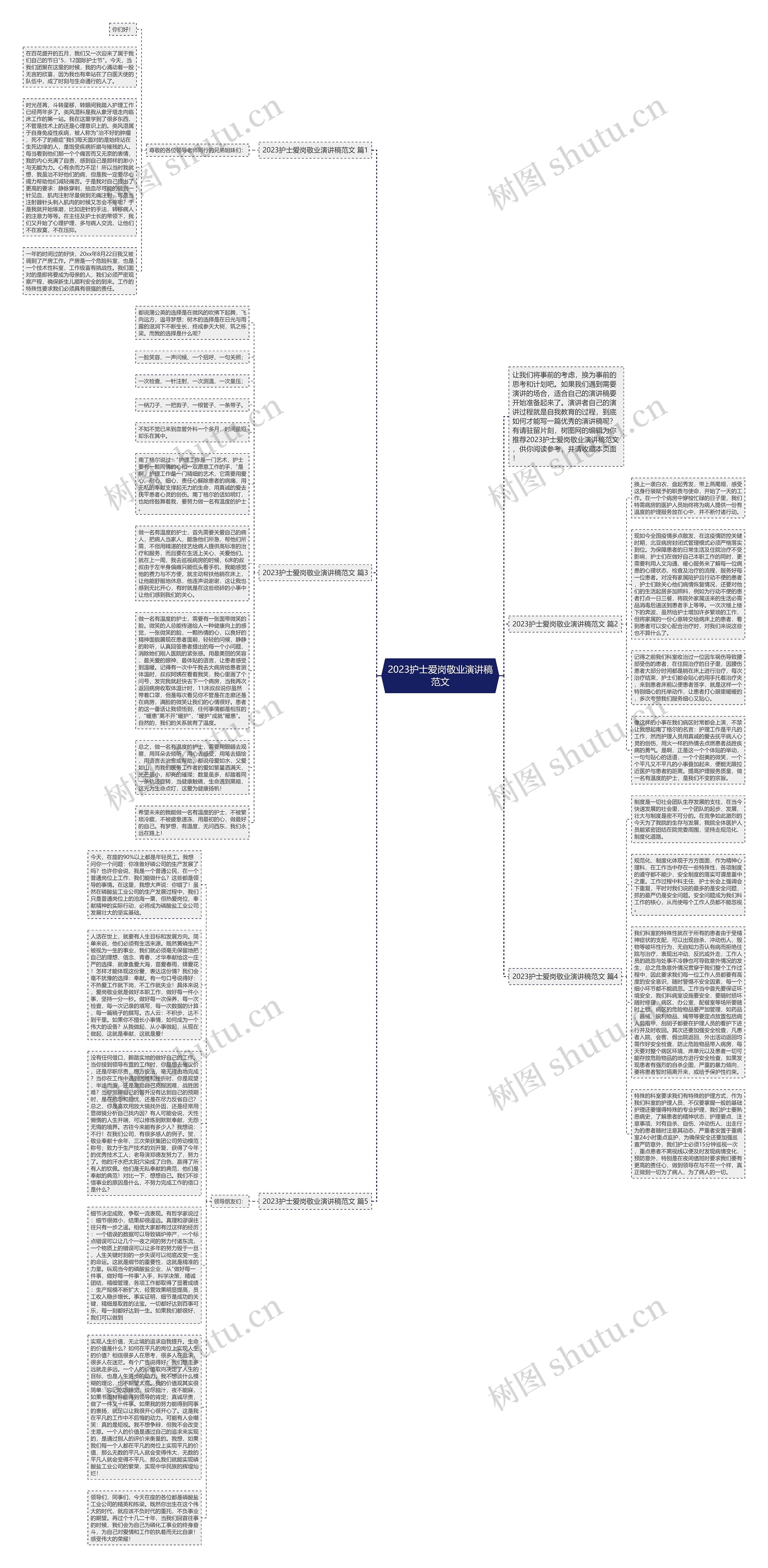 2023护士爱岗敬业演讲稿范文思维导图