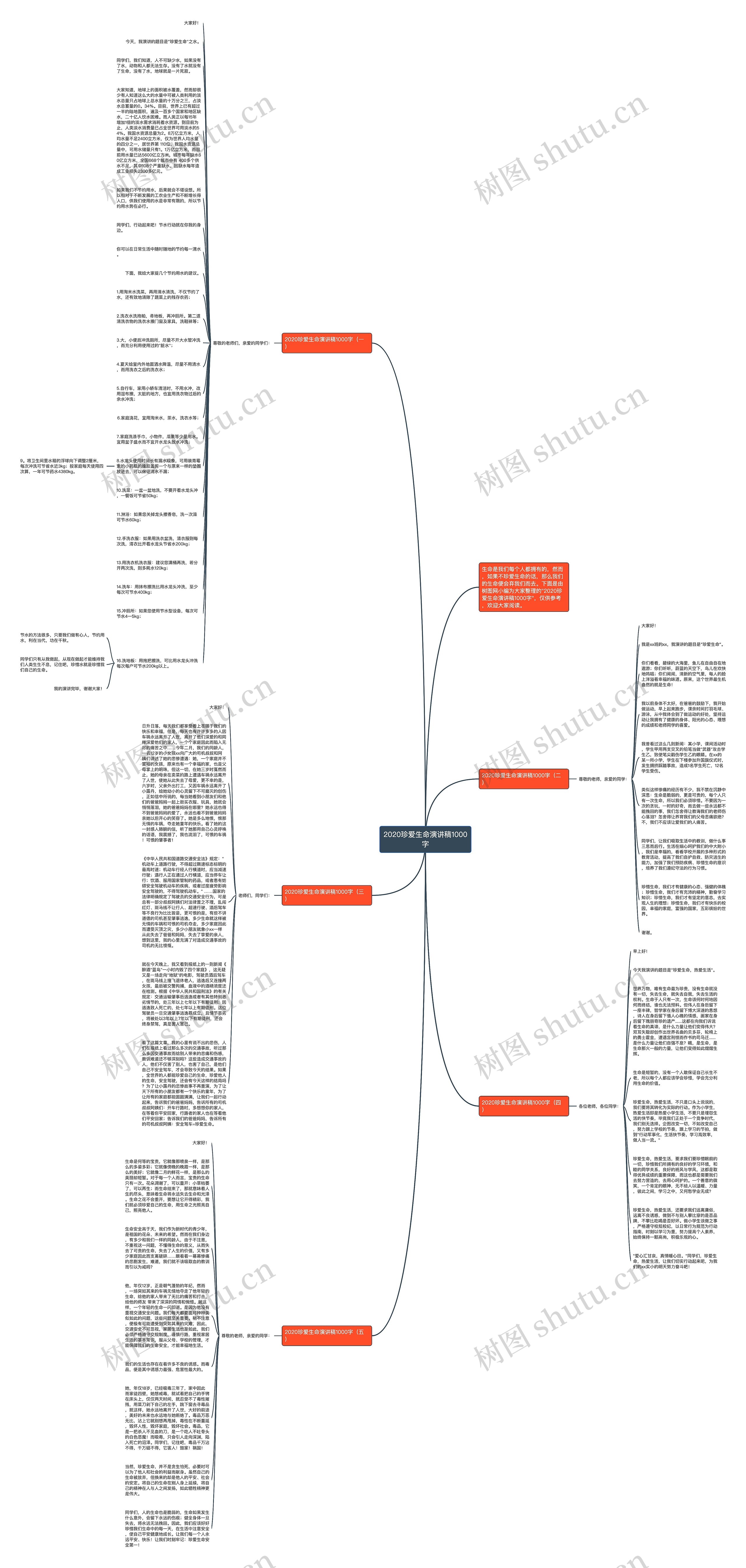 2020珍爱生命演讲稿1000字思维导图