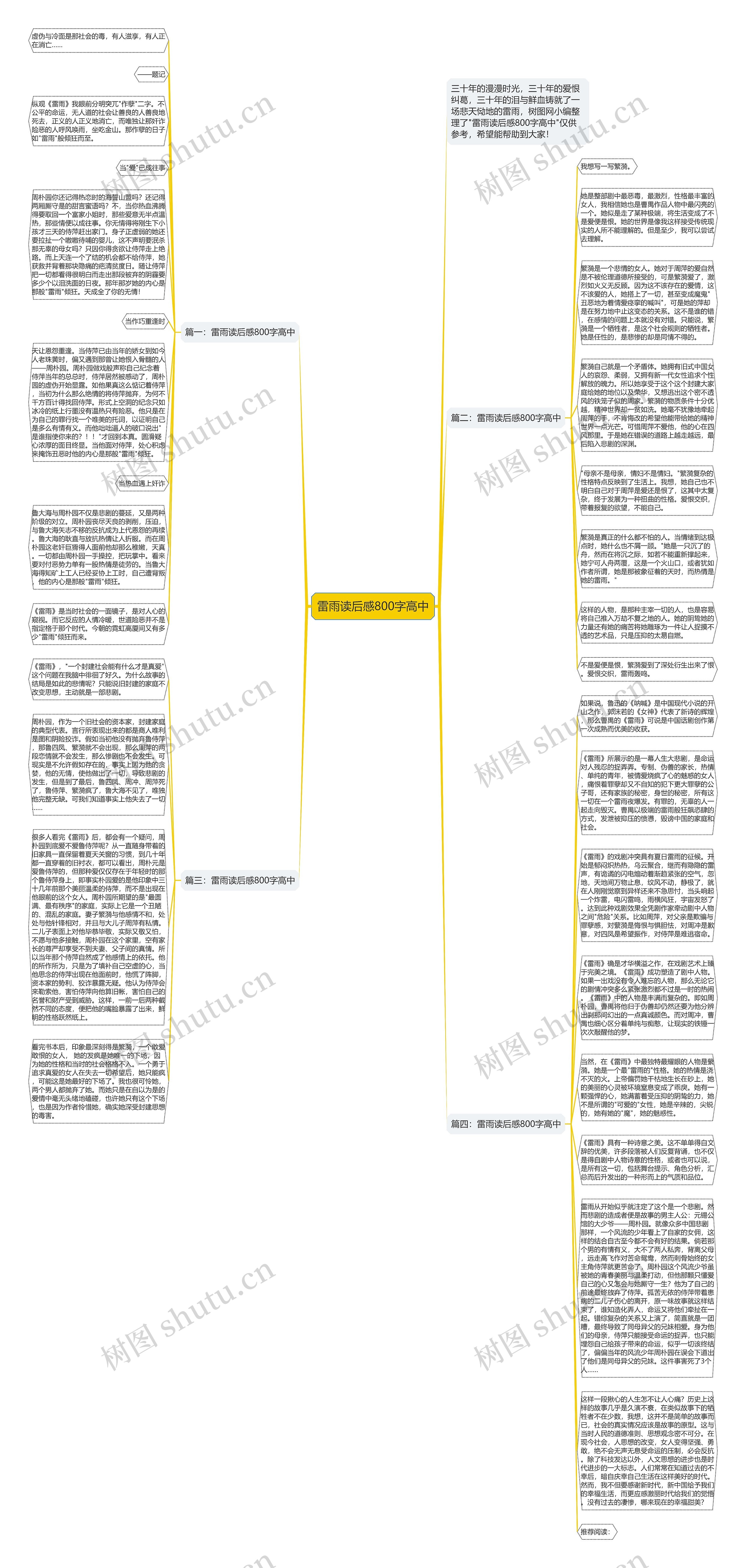 雷雨读后感800字高中思维导图