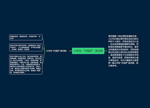 小学生“中国梦”演讲稿