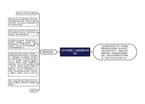 2015年高二入团志愿书300字