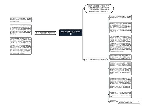 冰心我的童年读后感200字