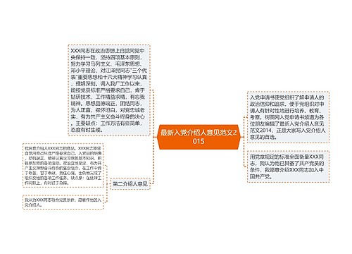 最新入党介绍人意见范文2015