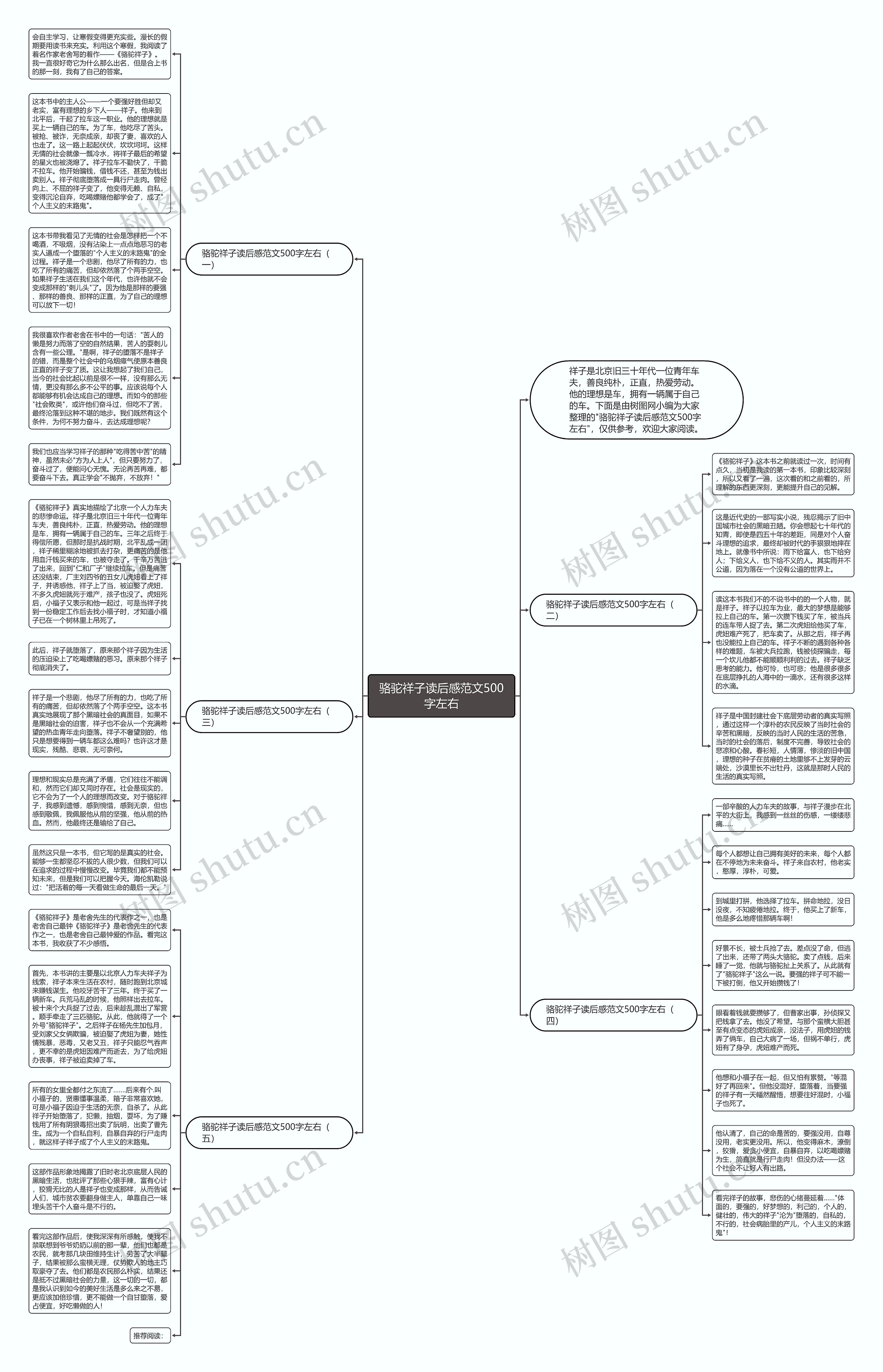 骆驼祥子读后感范文500字左右思维导图