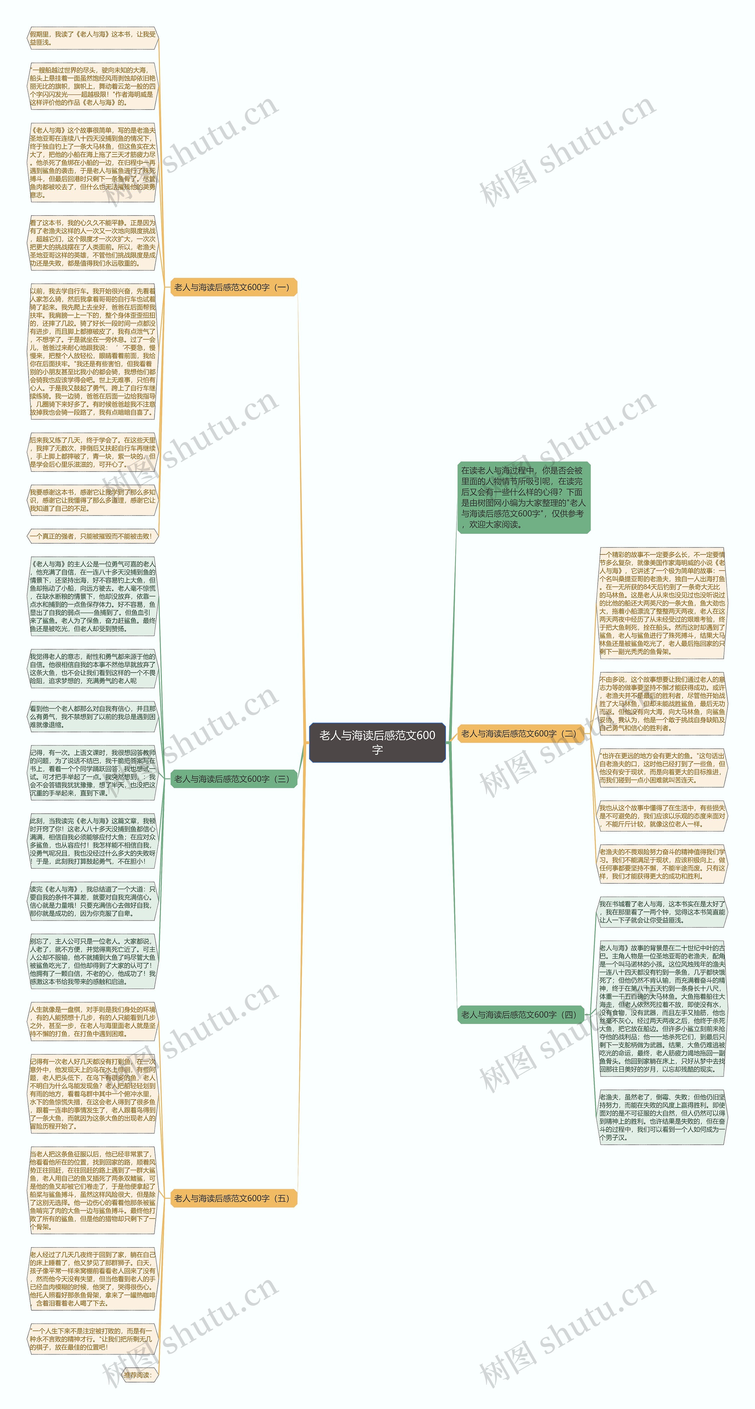 老人与海读后感范文600字思维导图