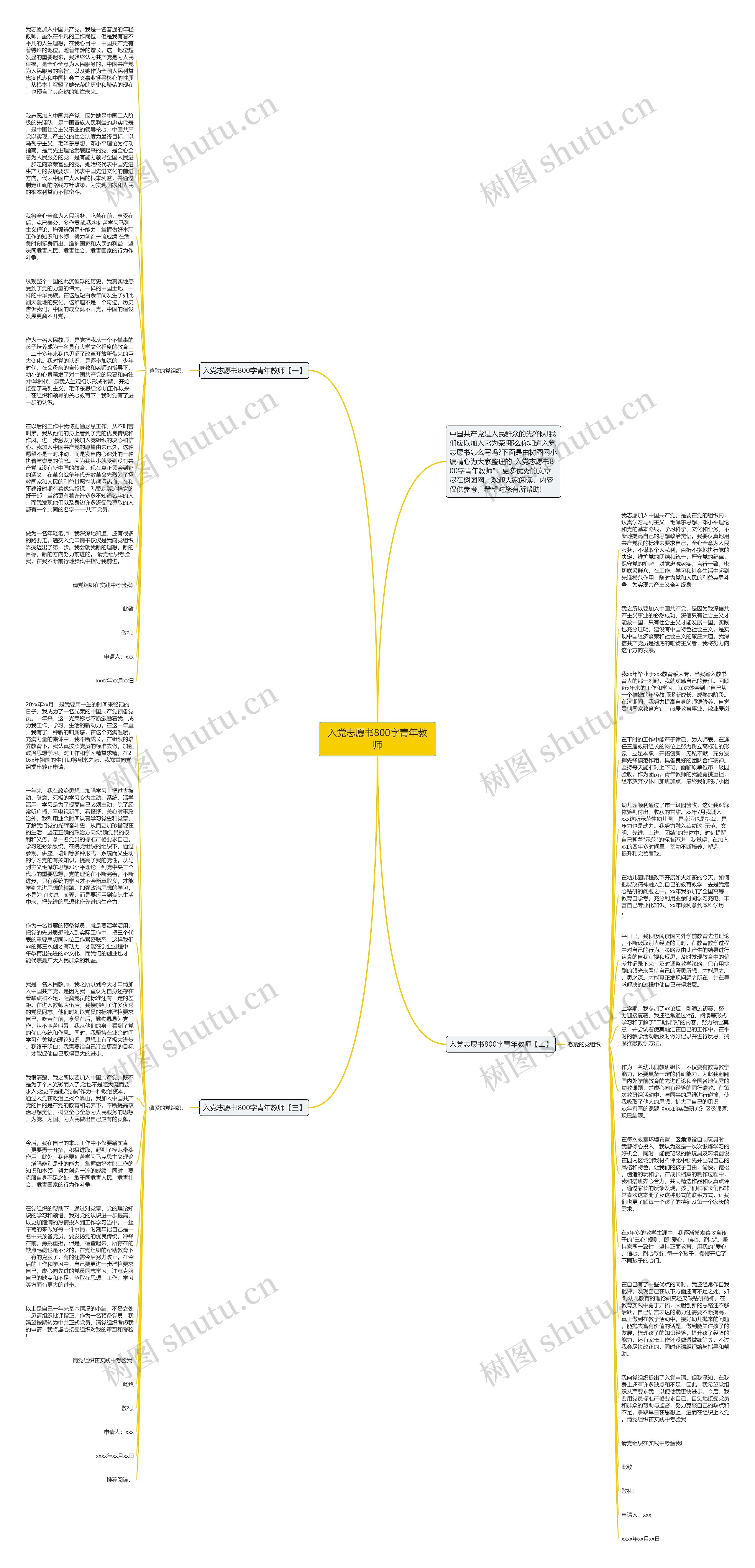 入党志愿书800字青年教师思维导图