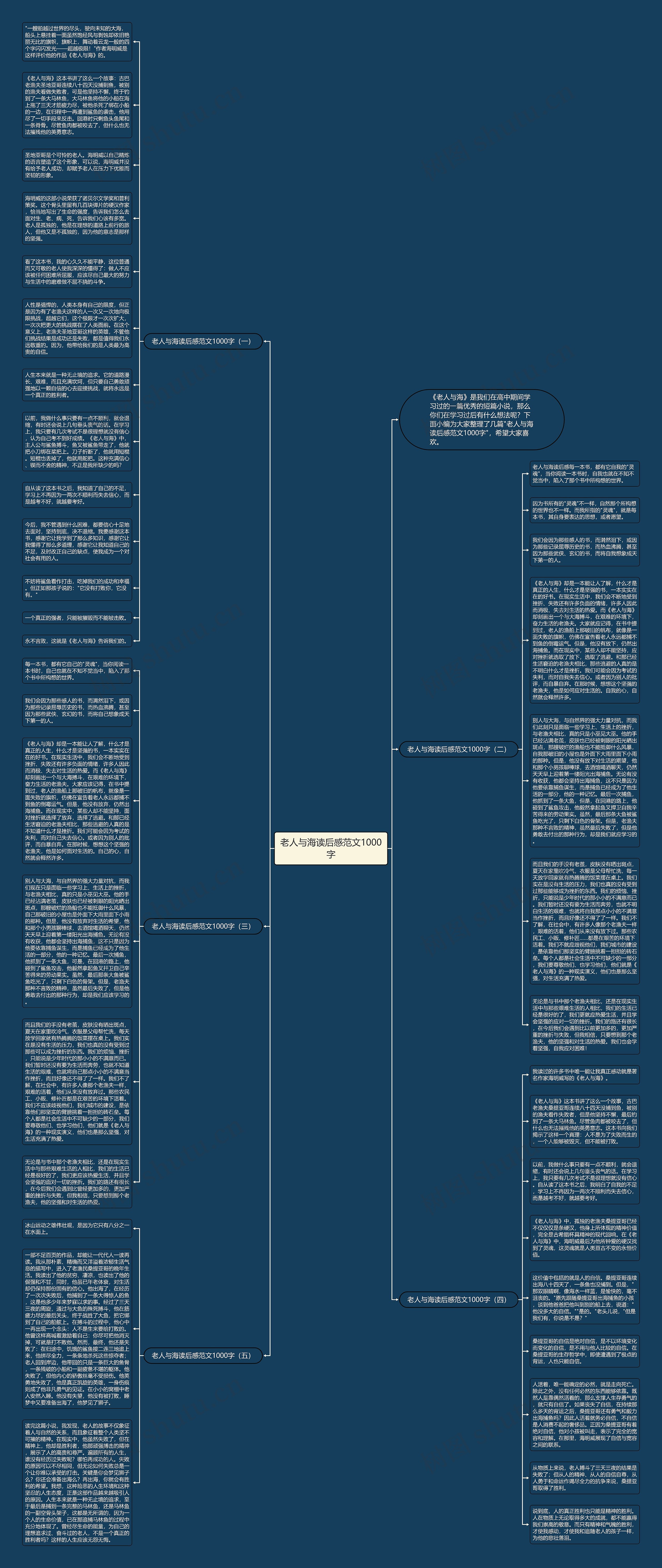 老人与海读后感范文1000字思维导图