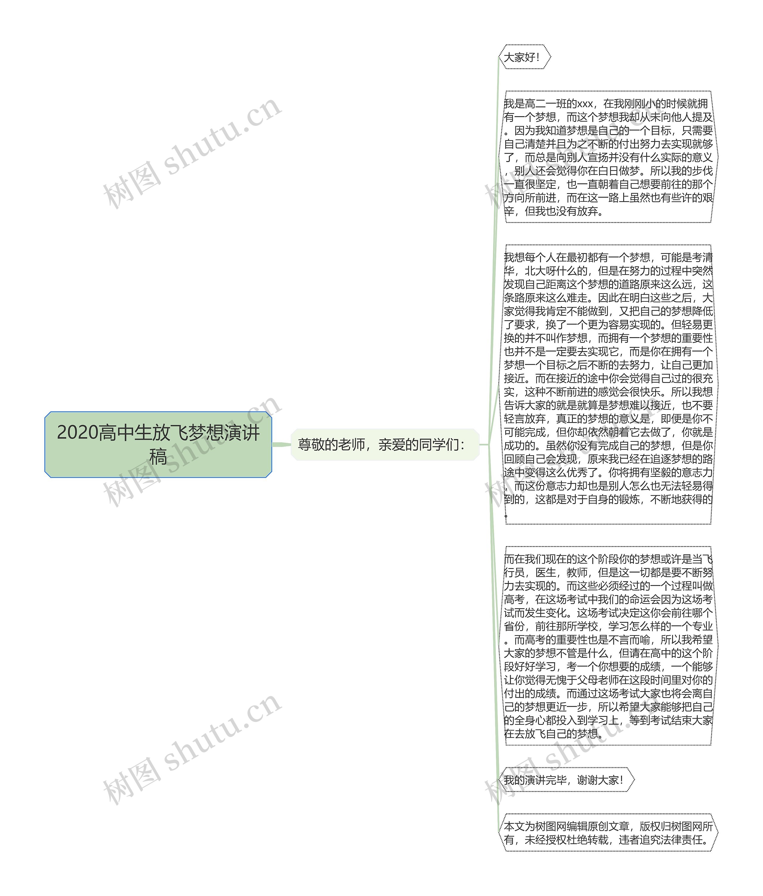 2020高中生放飞梦想演讲稿