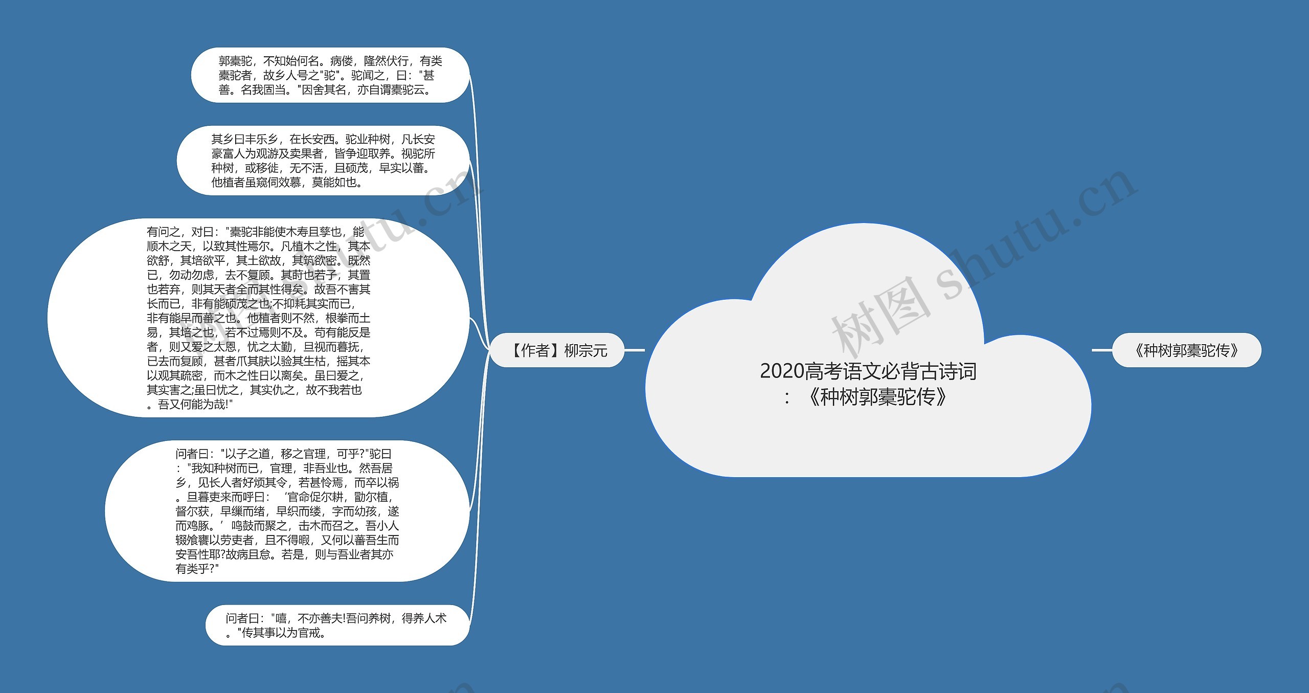 2020高考语文必背古诗词：《种树郭橐驼传》思维导图