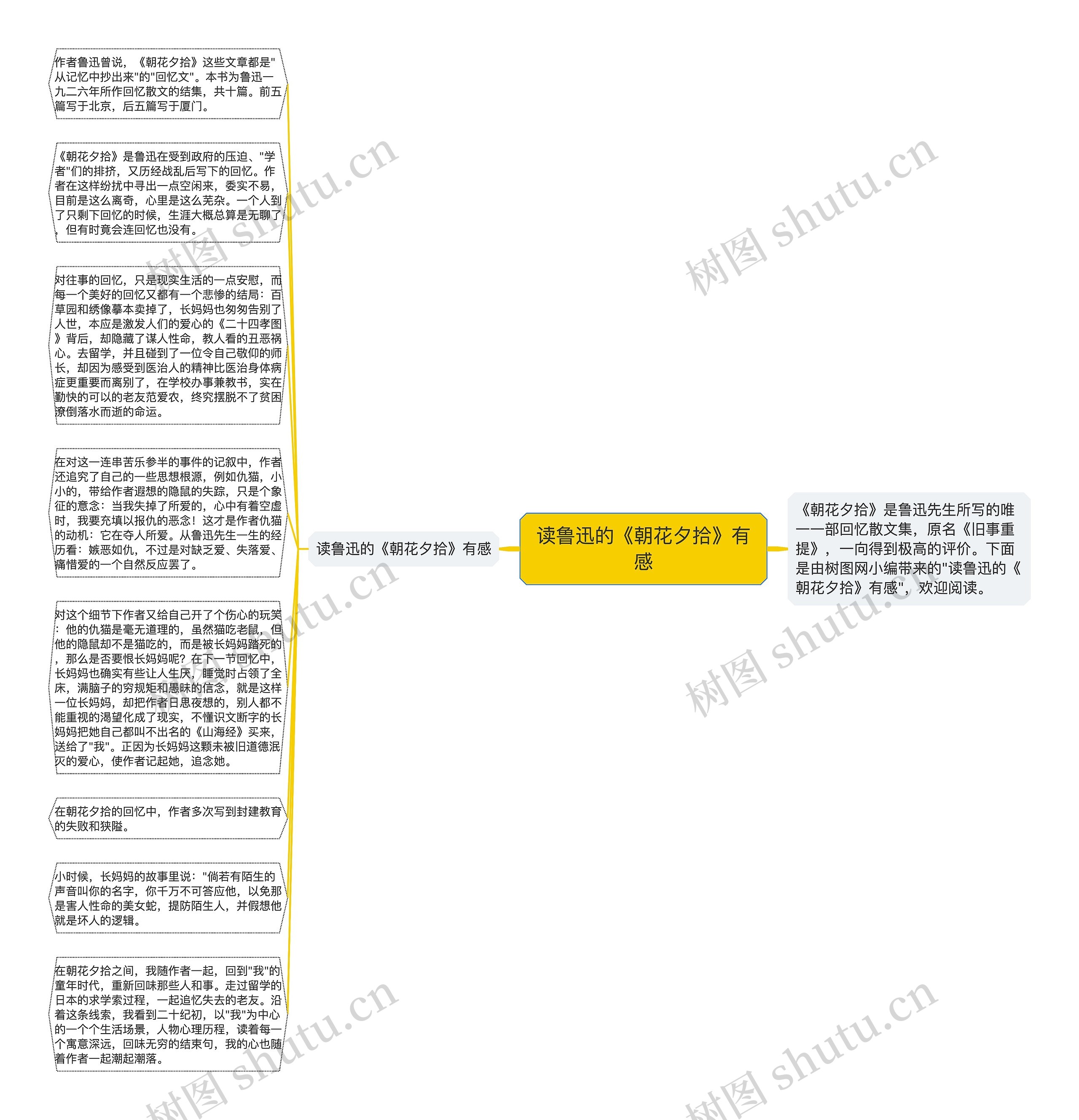 读鲁迅的《朝花夕拾》有感思维导图