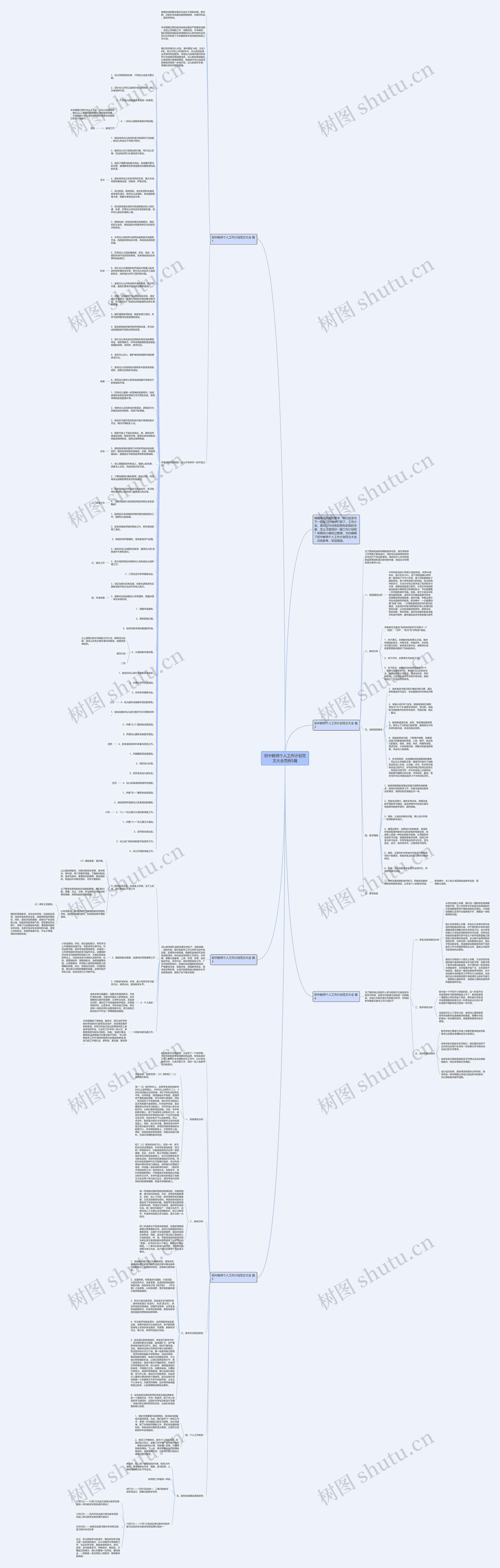 初中教师个人工作计划范文大全范例5篇思维导图
