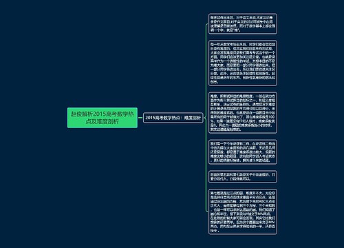 赵俊解析2015高考数学热点及难度剖析