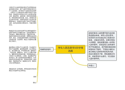 学生入团志愿书500字精选篇