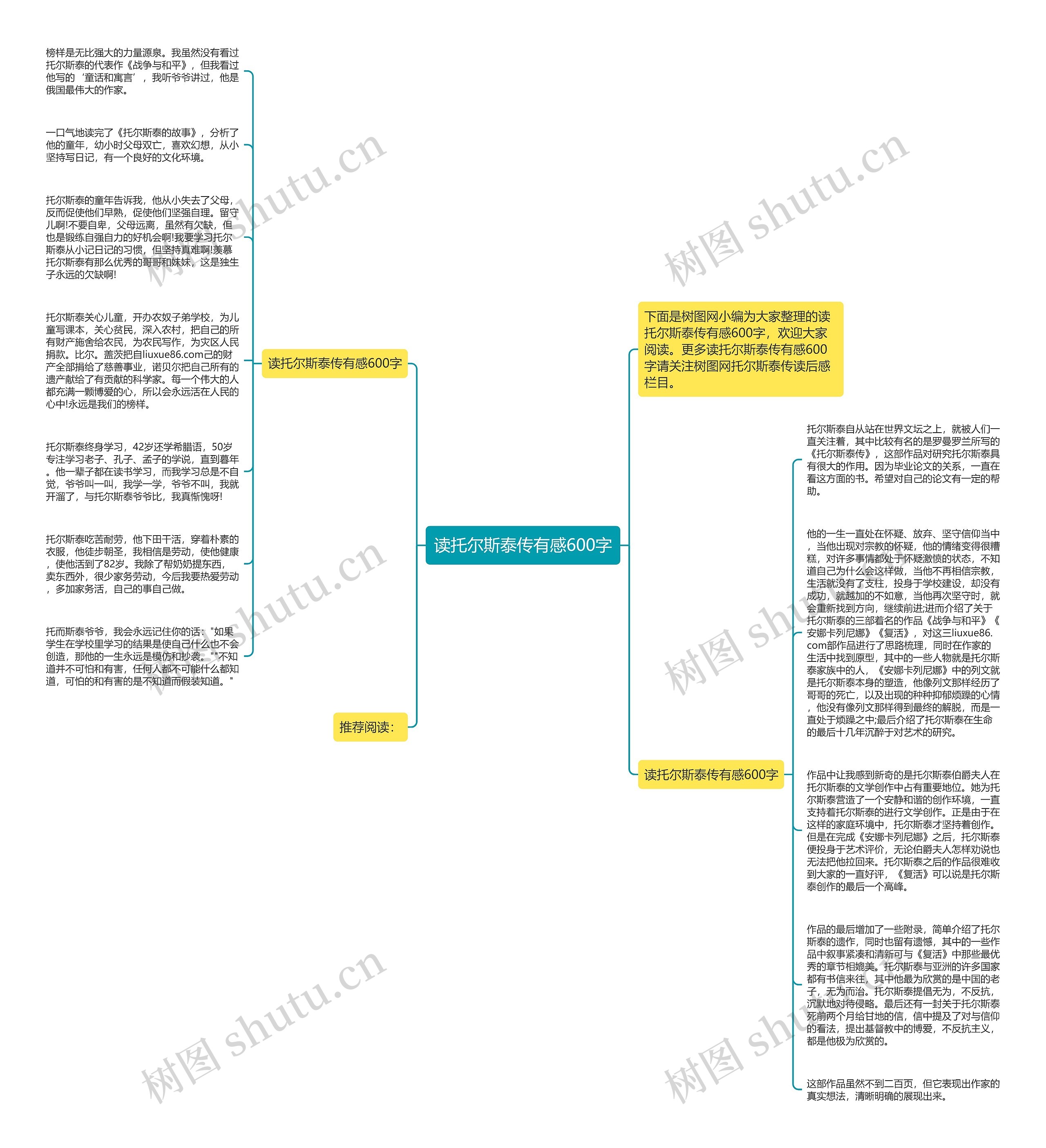 读托尔斯泰传有感600字思维导图
