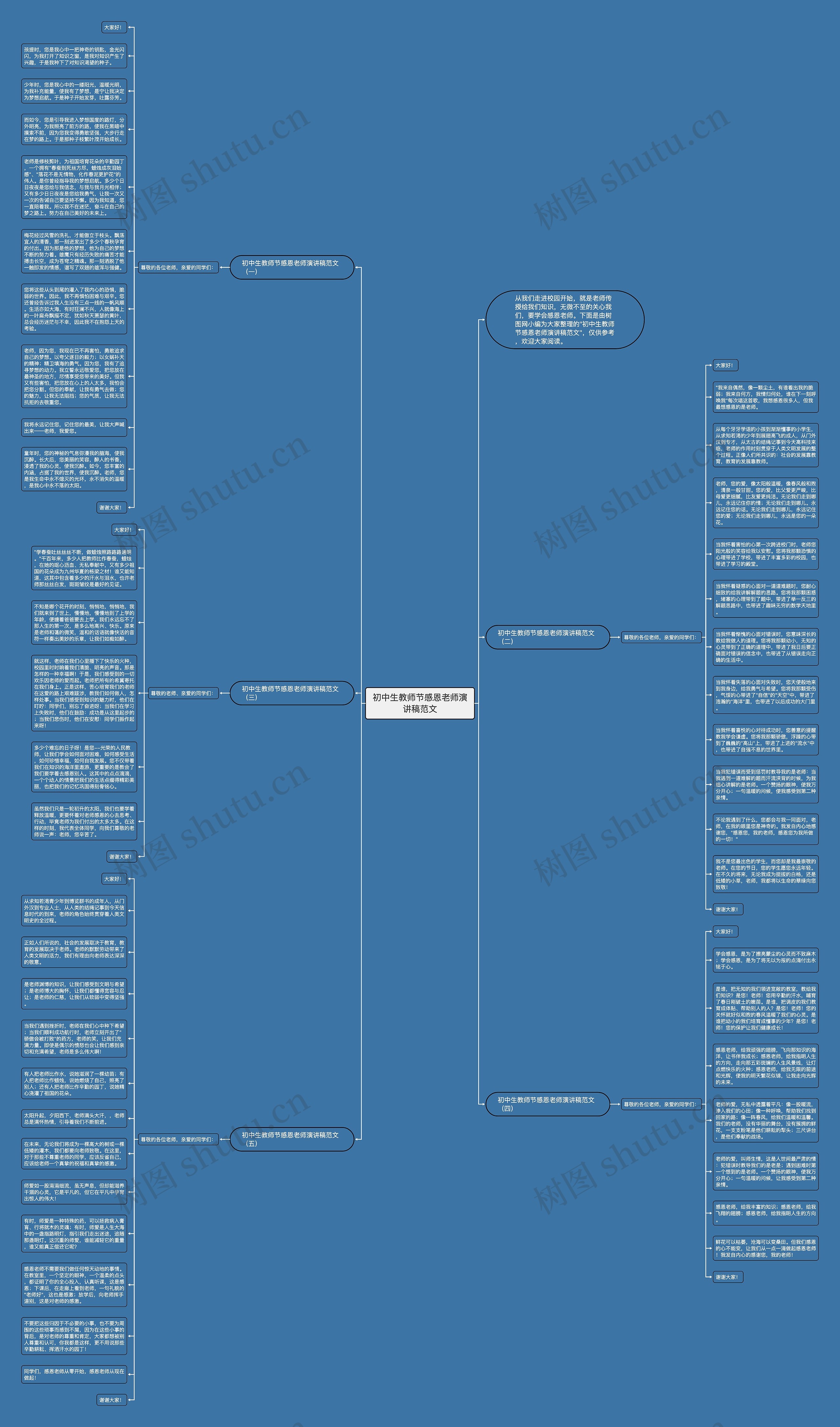 初中生教师节感恩老师演讲稿范文思维导图
