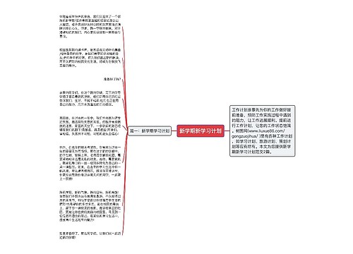 新学期新学习计划