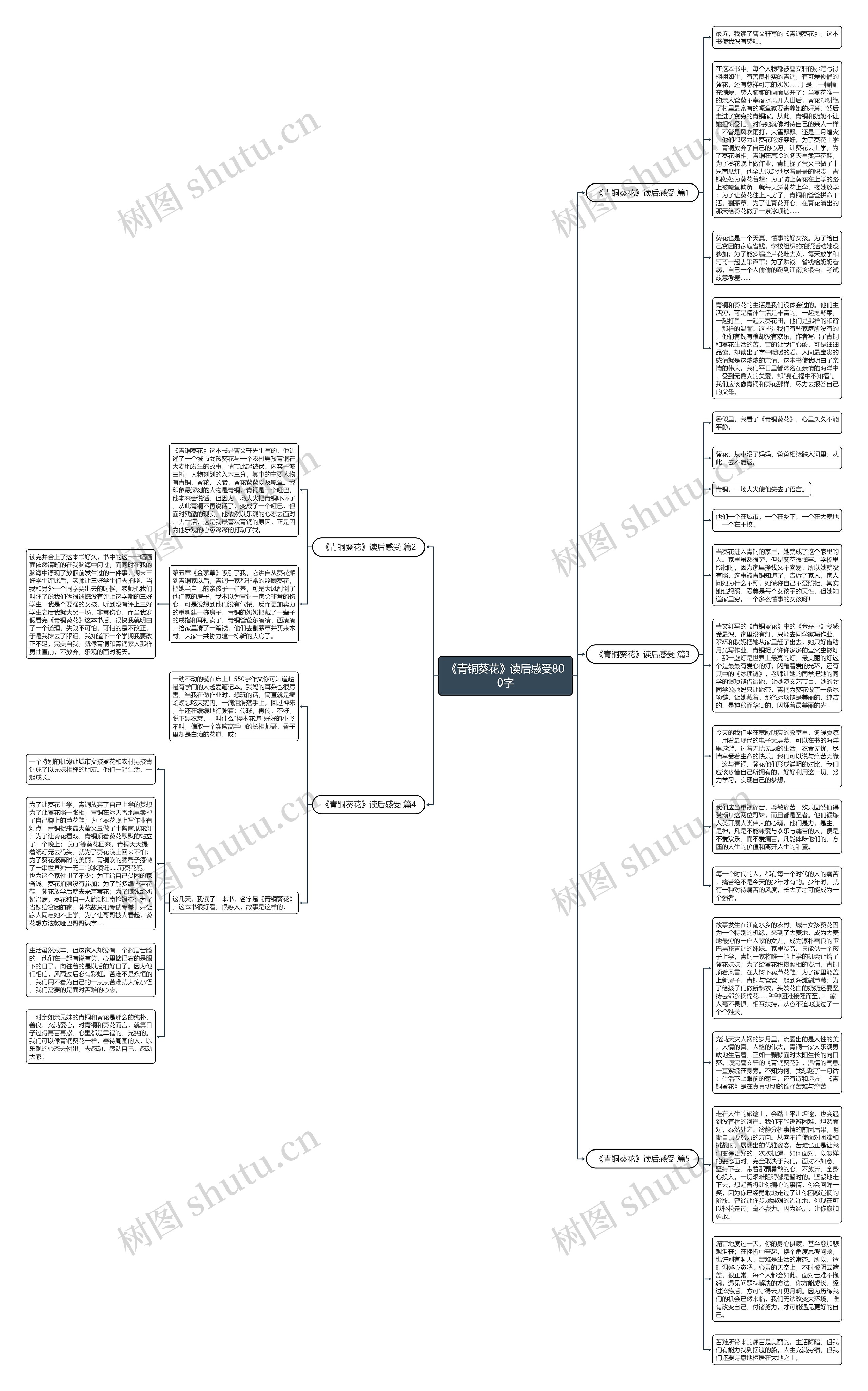 《青铜葵花》读后感受800字思维导图高清图 《青铜葵花》读后感受800字思维导图