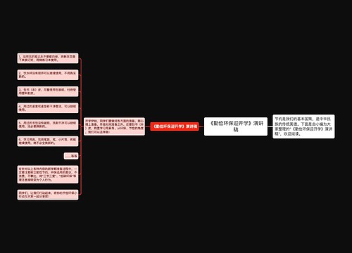 《勤俭环保迎开学》演讲稿