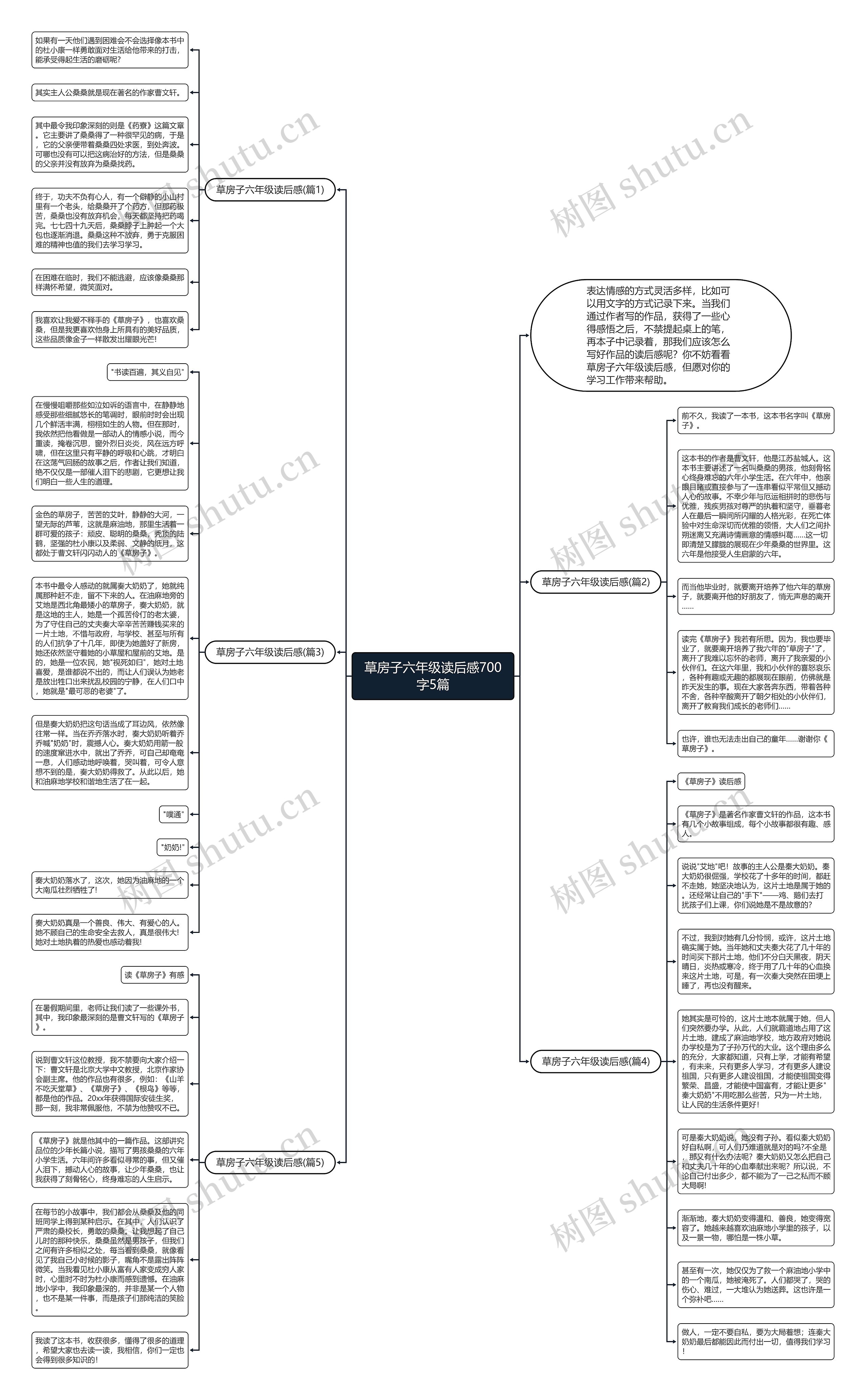 草房子六年级读后感700字5篇思维导图