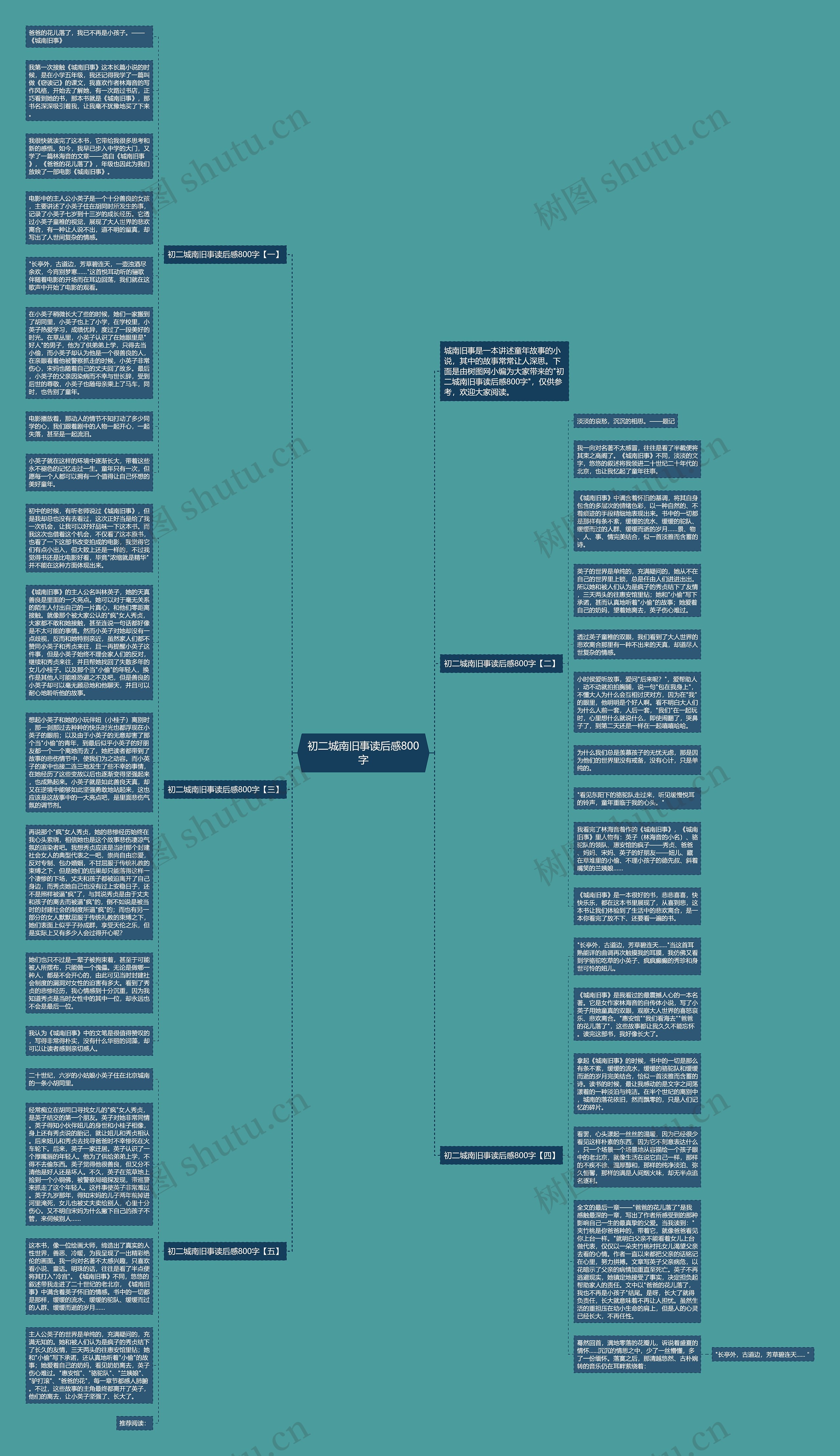 初二城南旧事读后感800字思维导图