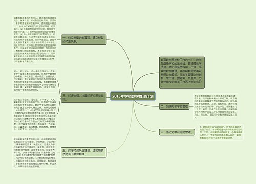 2015年学校教学管理计划