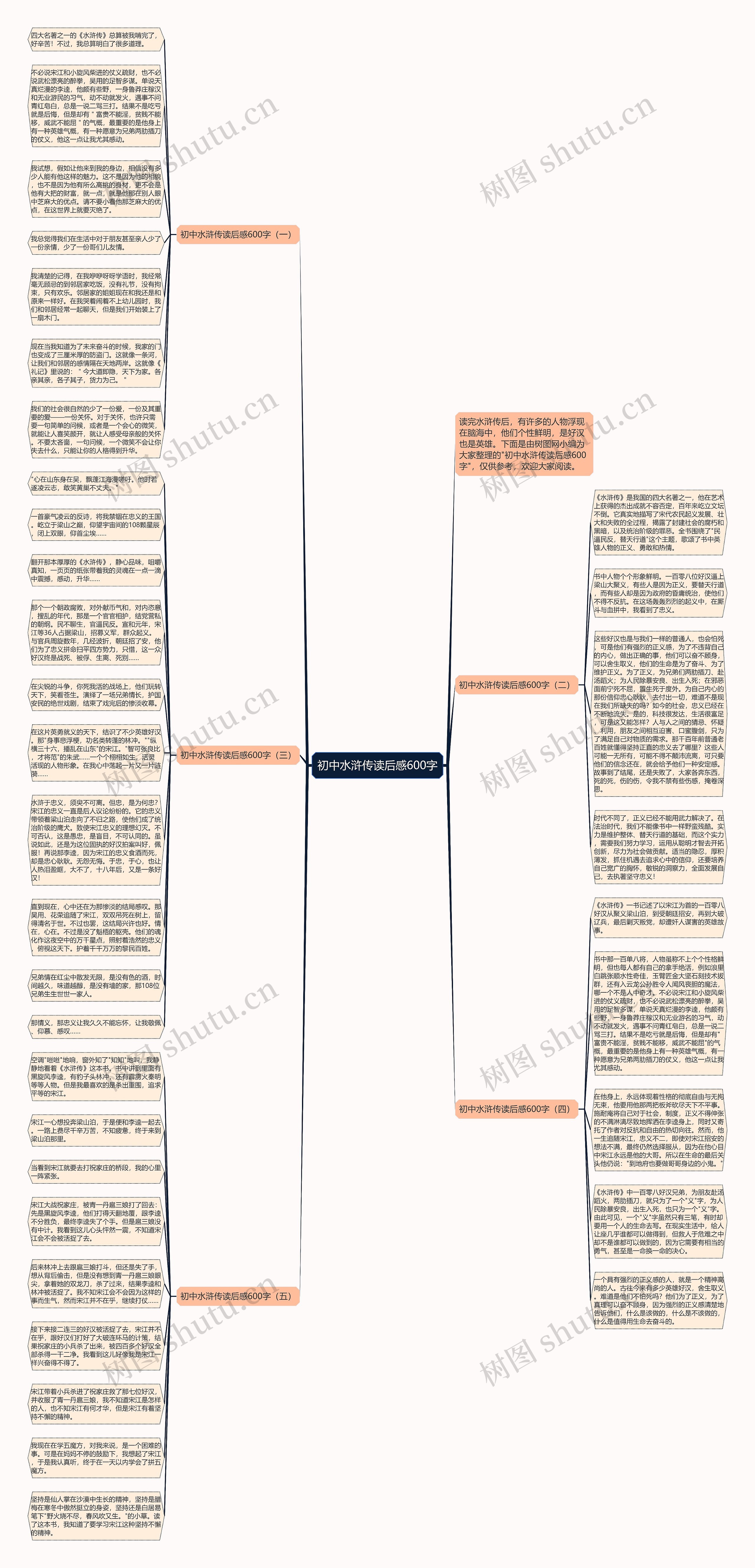 初中水浒传读后感600字思维导图
