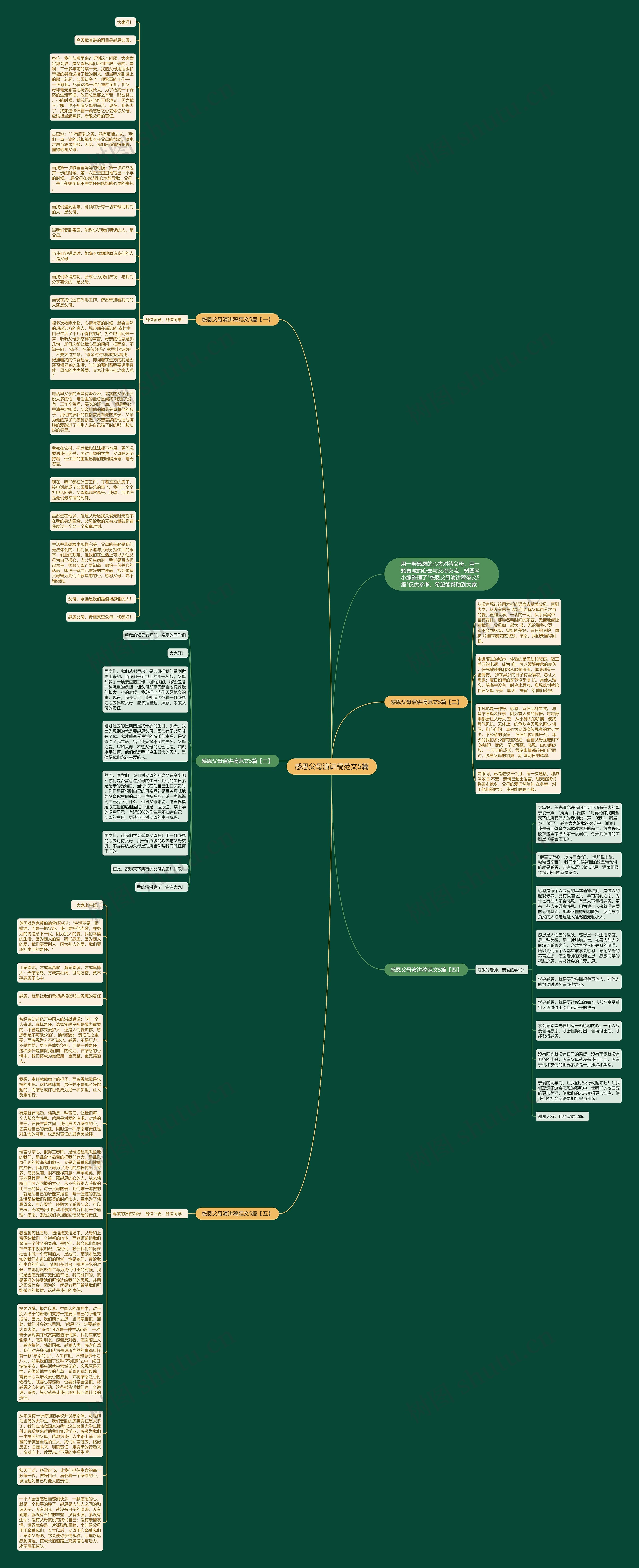感恩父母演讲稿范文5篇思维导图