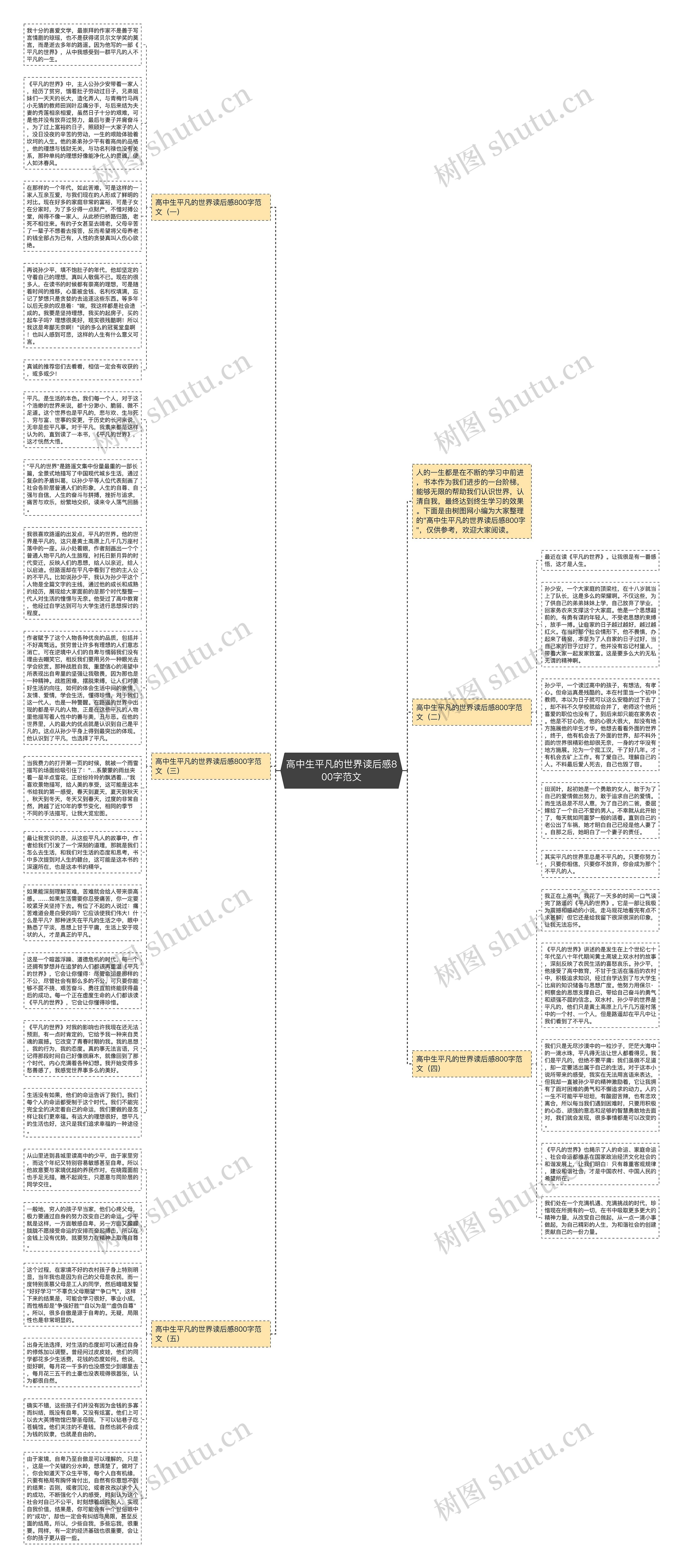 高中生平凡的世界读后感800字范文思维导图