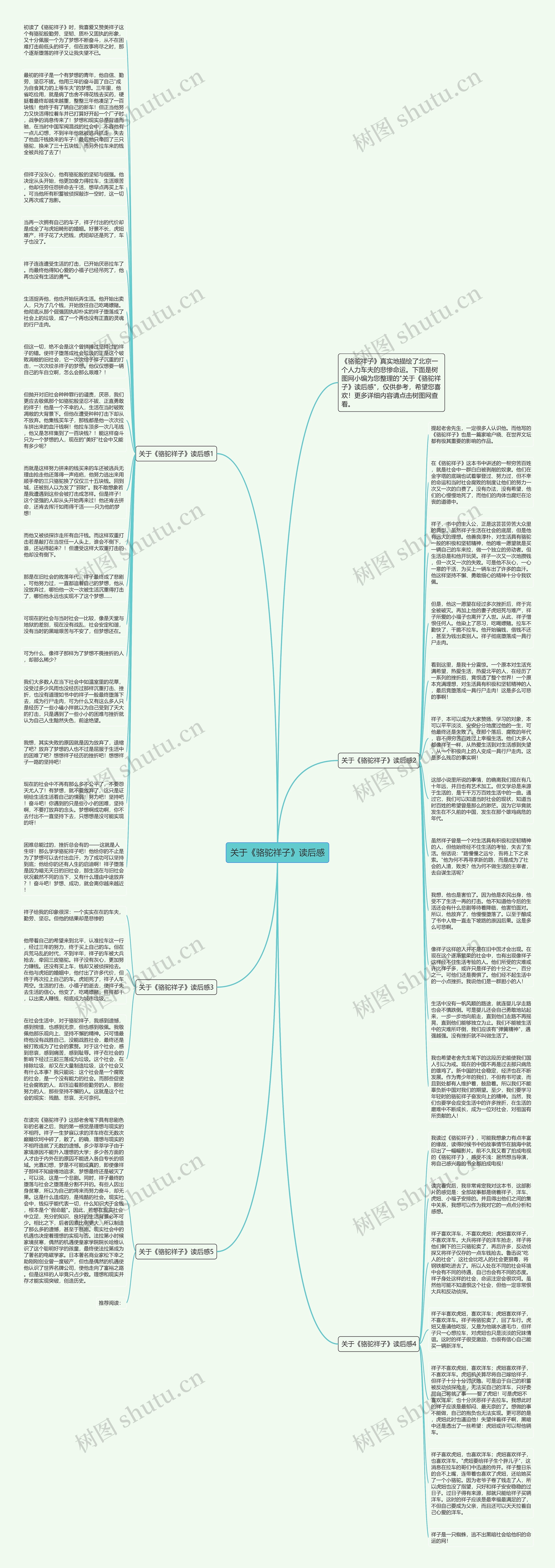 关于《骆驼祥子》读后感思维导图
