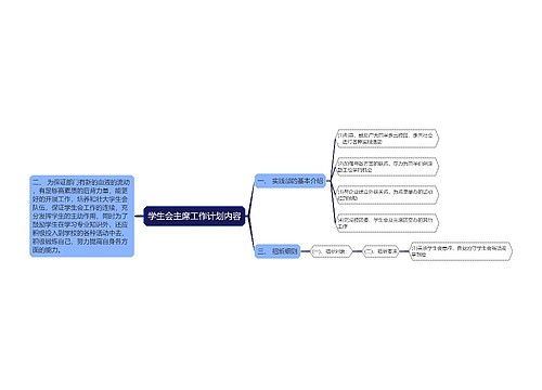 学生会主席工作计划内容