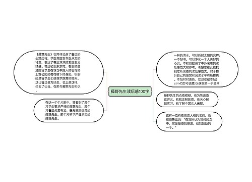 藤野先生读后感100字