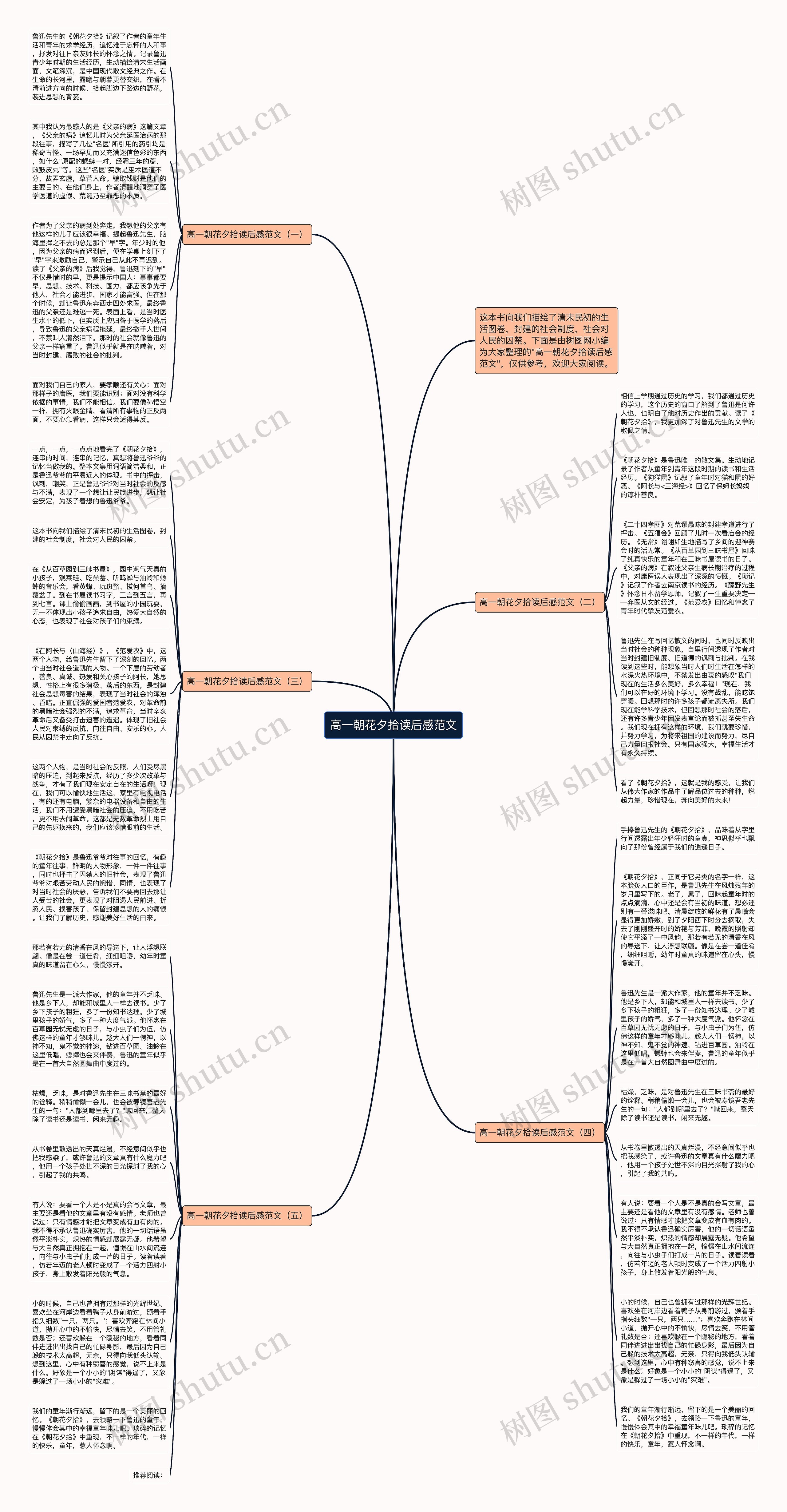 高一朝花夕拾读后感范文思维导图