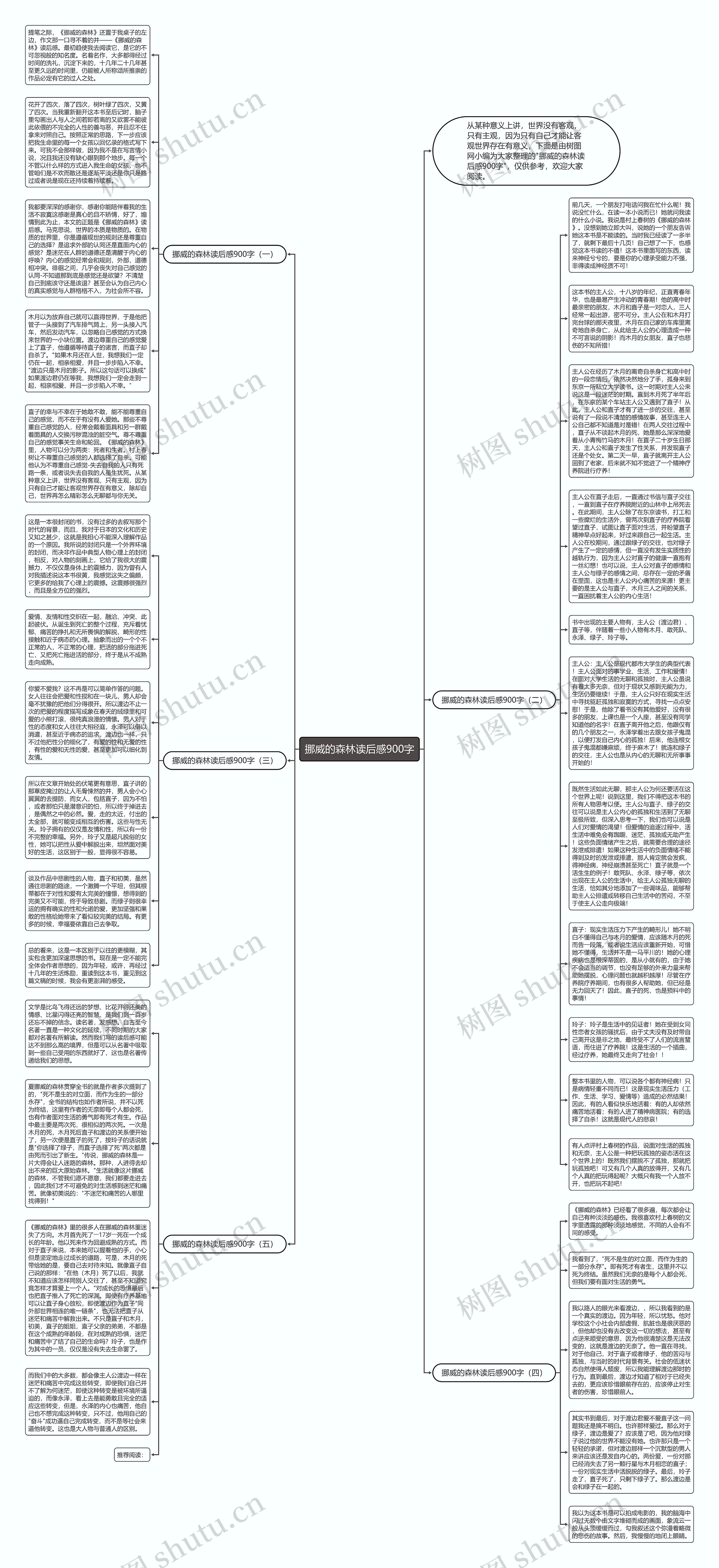 挪威的森林读后感900字思维导图