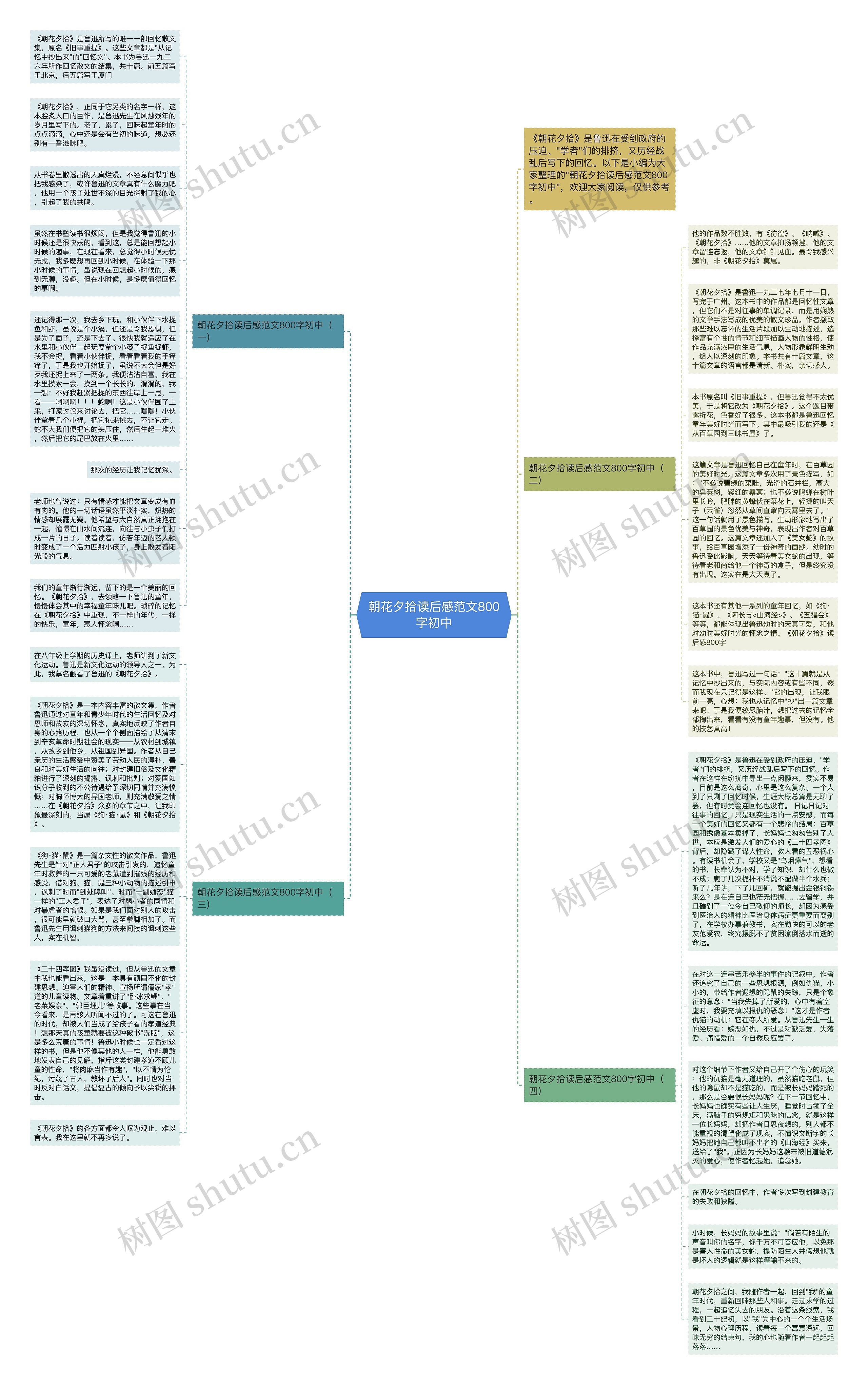 朝花夕拾读后感范文800字初中思维导图