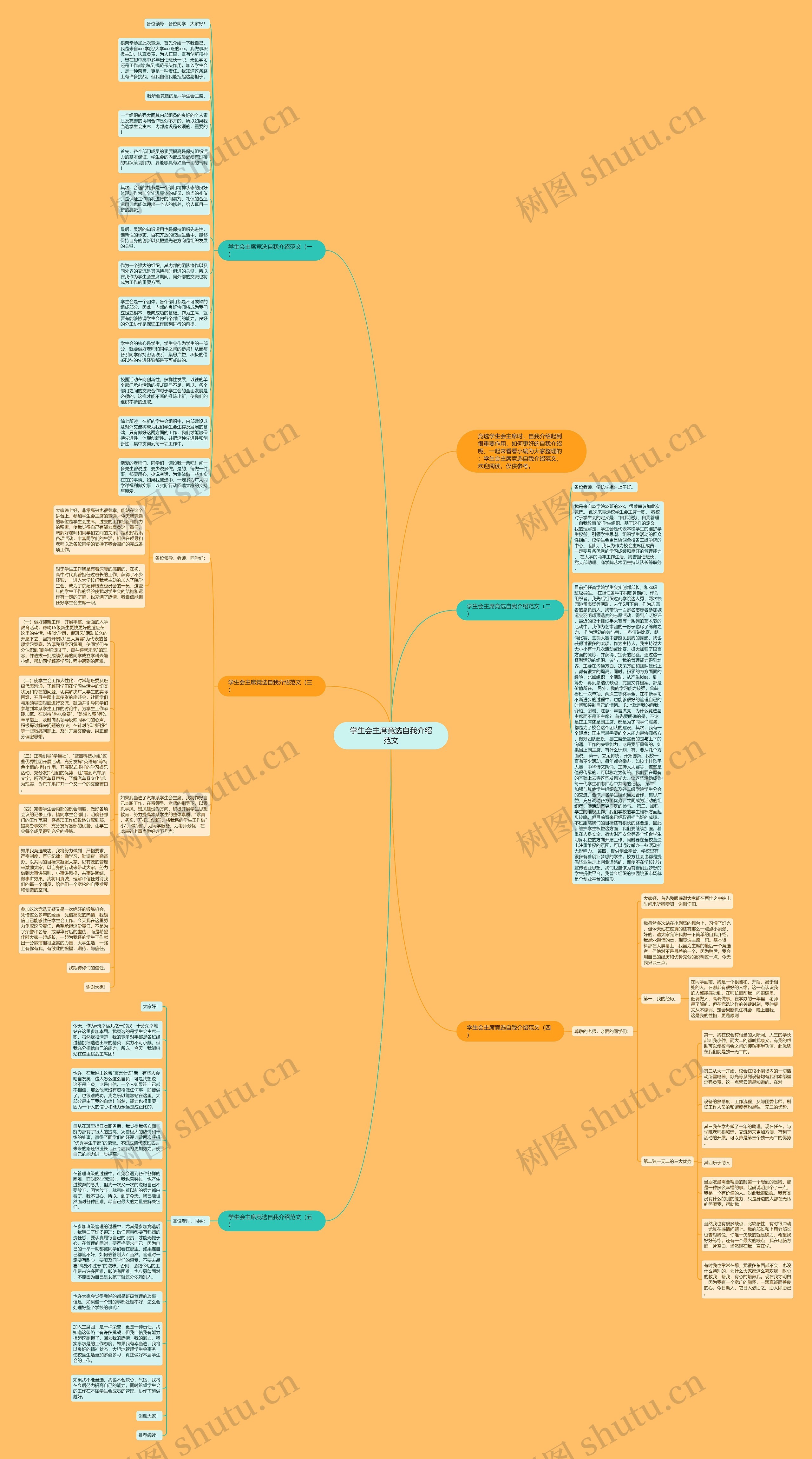 学生会主席竞选自我介绍范文思维导图