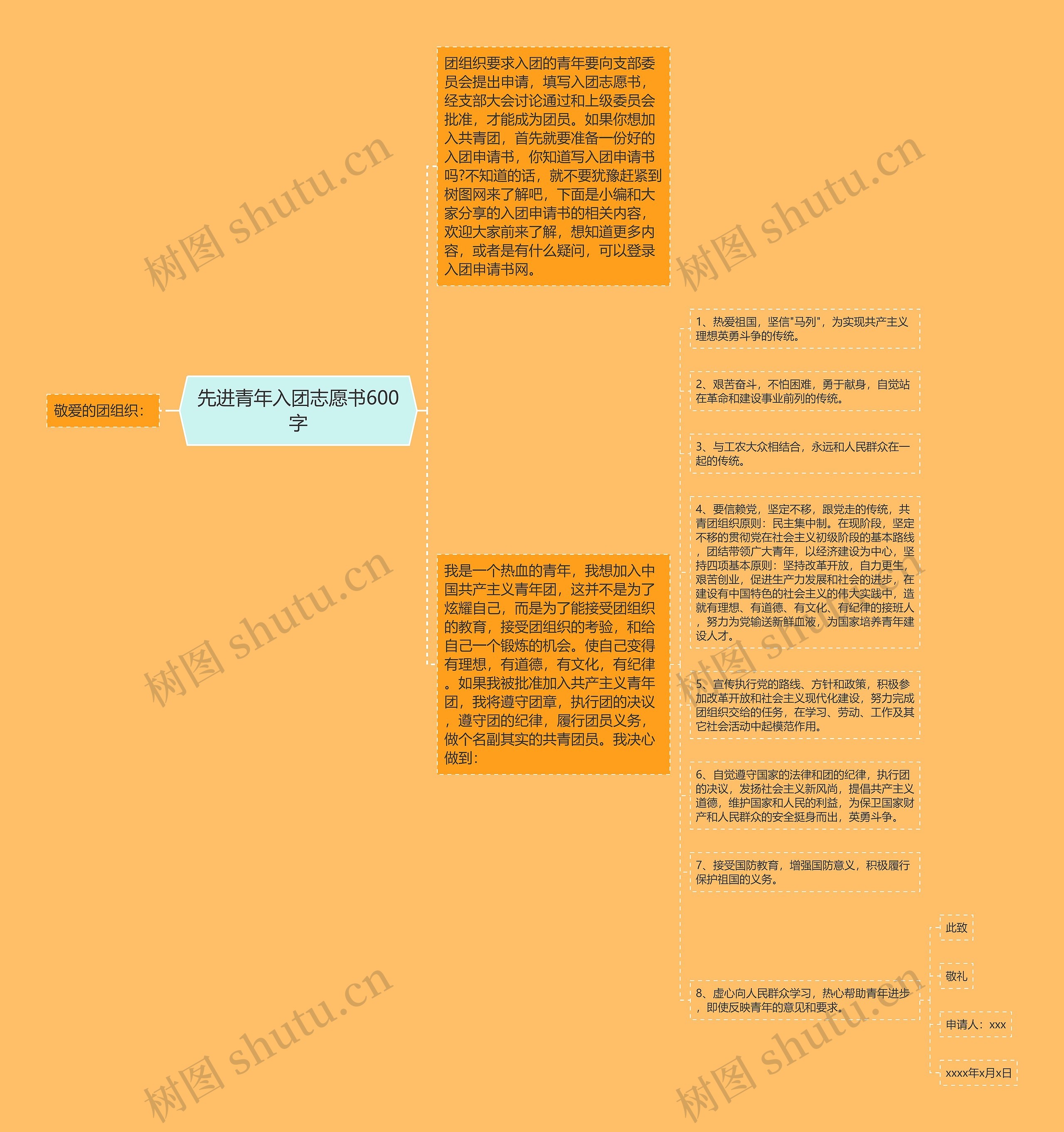 先进青年入团志愿书600字