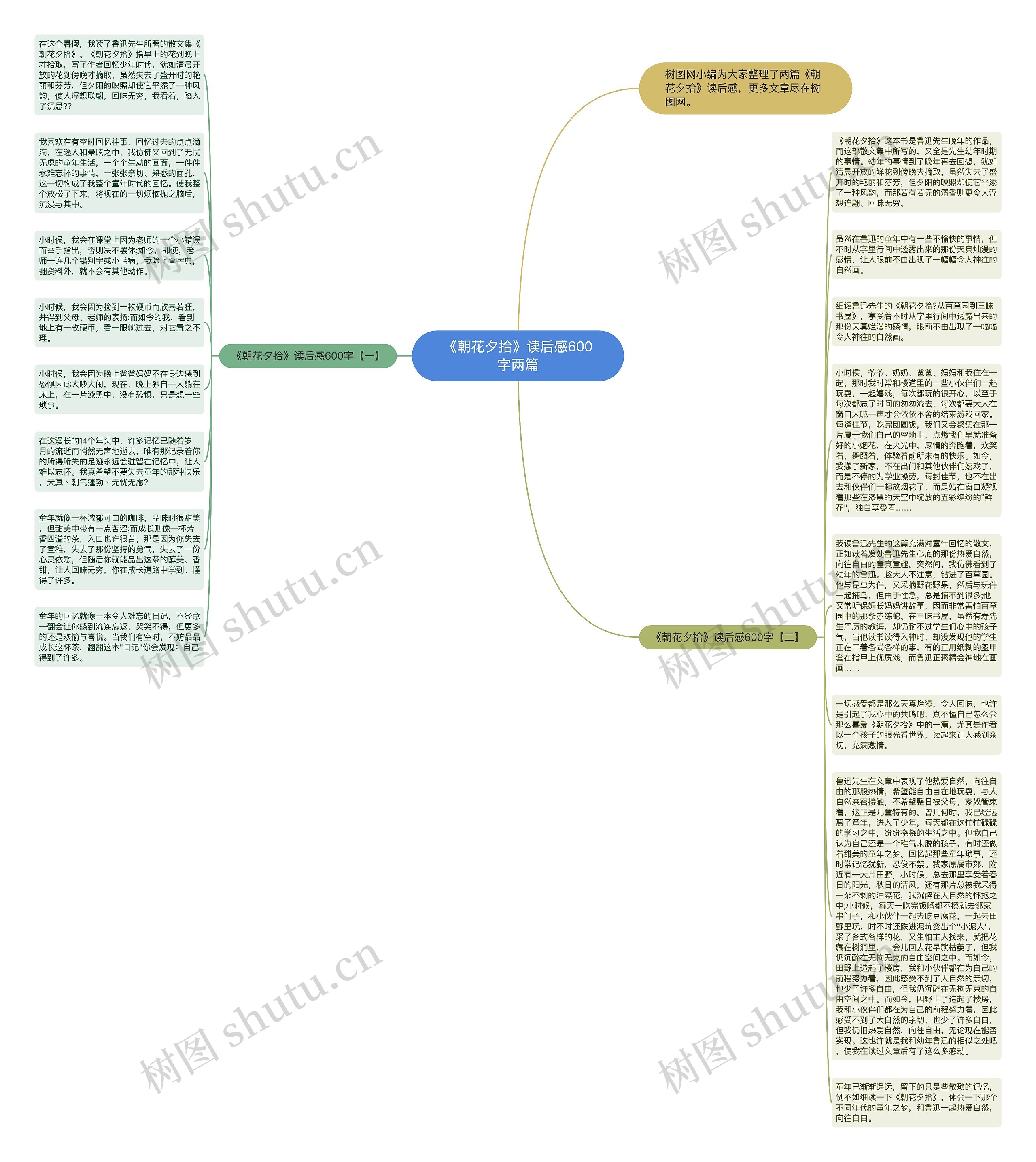 《朝花夕拾》读后感600字两篇思维导图