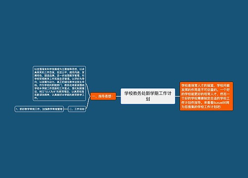 学校教务处新学期工作计划