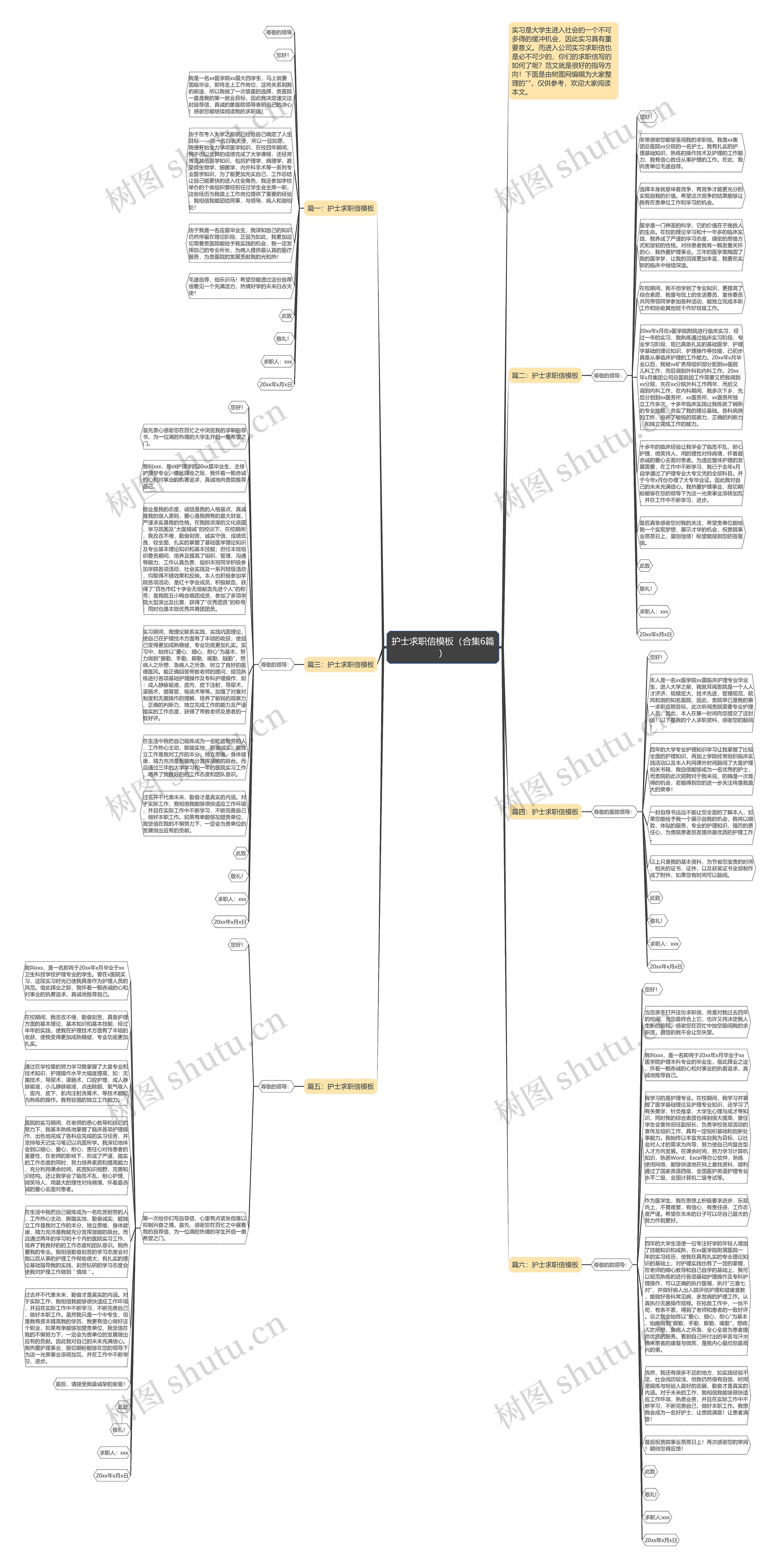 护士求职信（合集6篇）思维导图