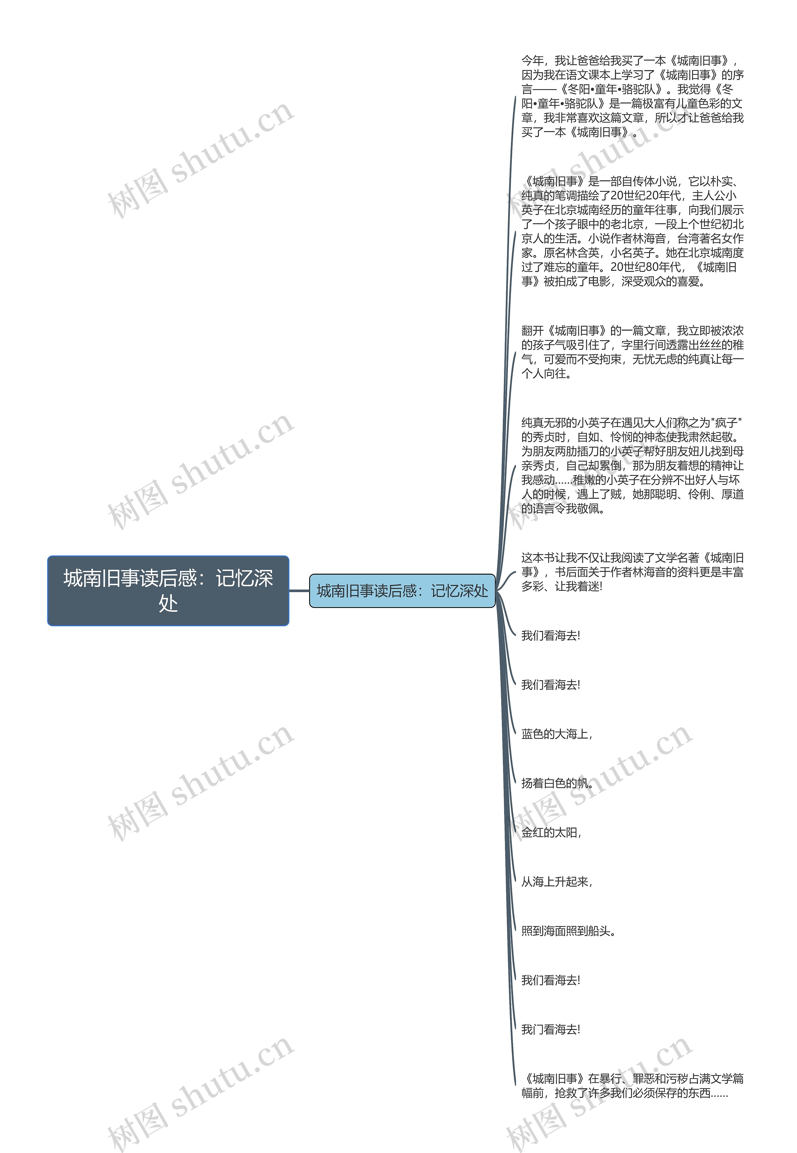 城南旧事读后感：记忆深处思维导图