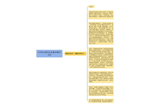 中学生消防安全演讲稿800字