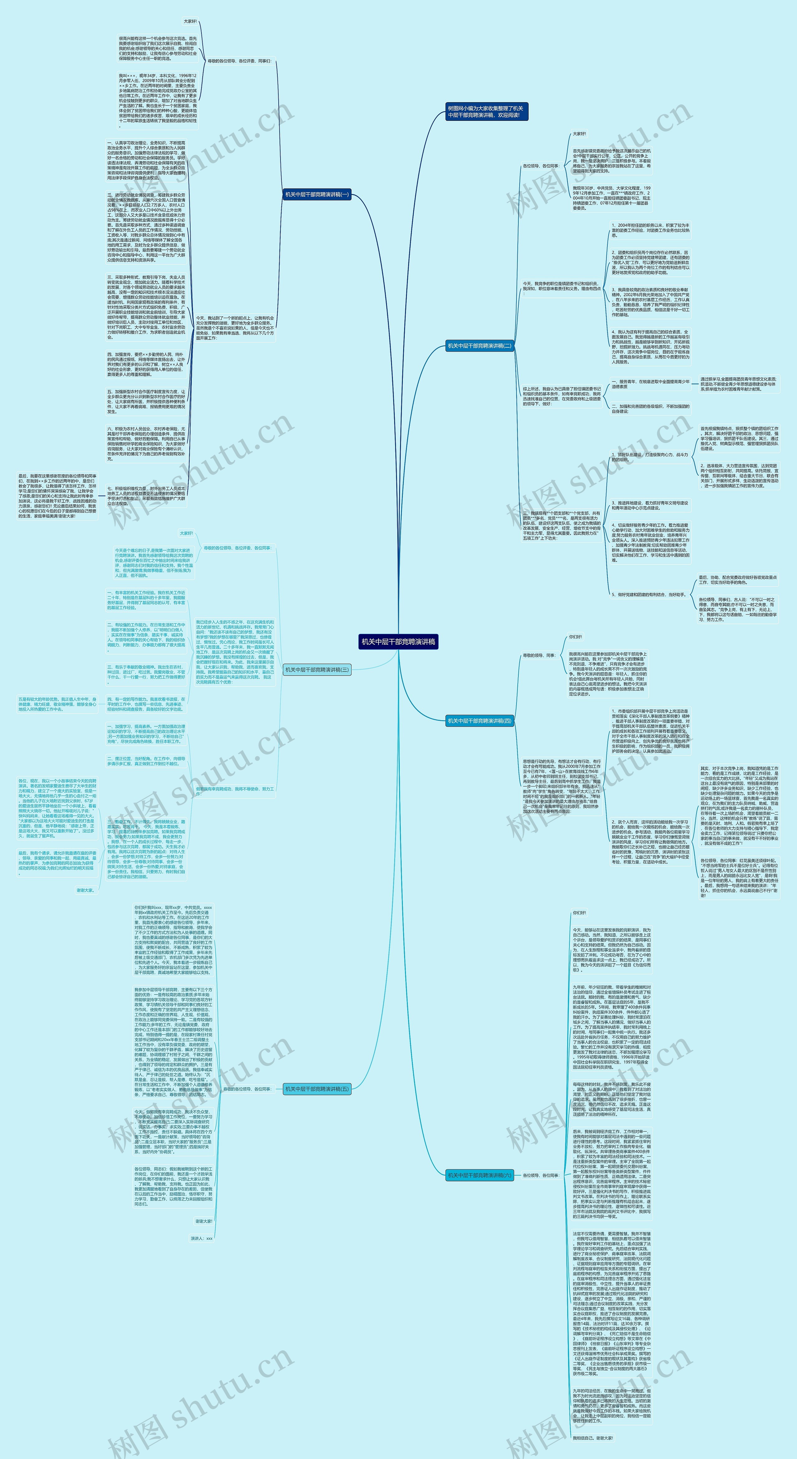 机关中层干部竞聘演讲稿思维导图