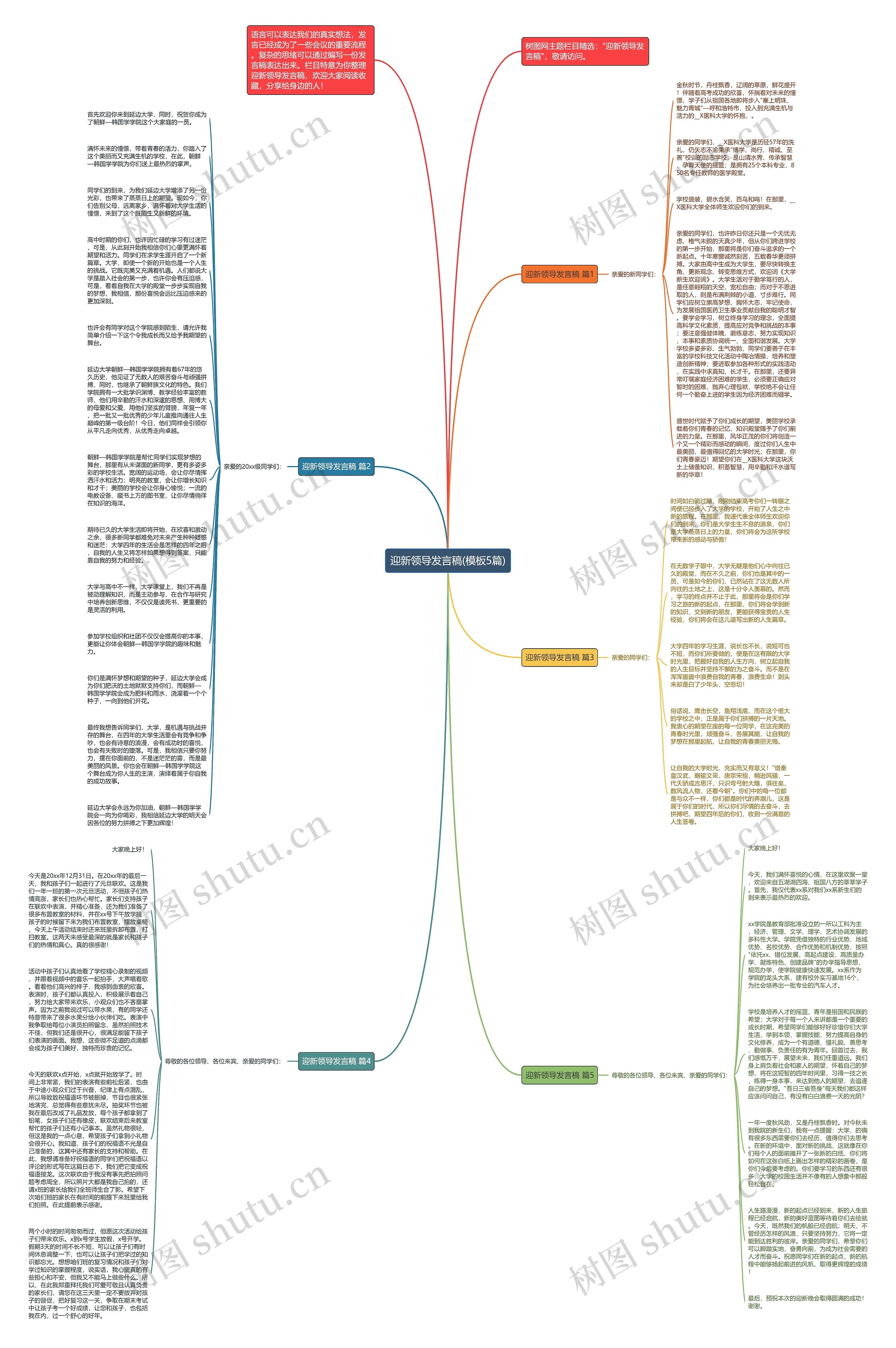迎新领导发言稿(5篇)思维导图