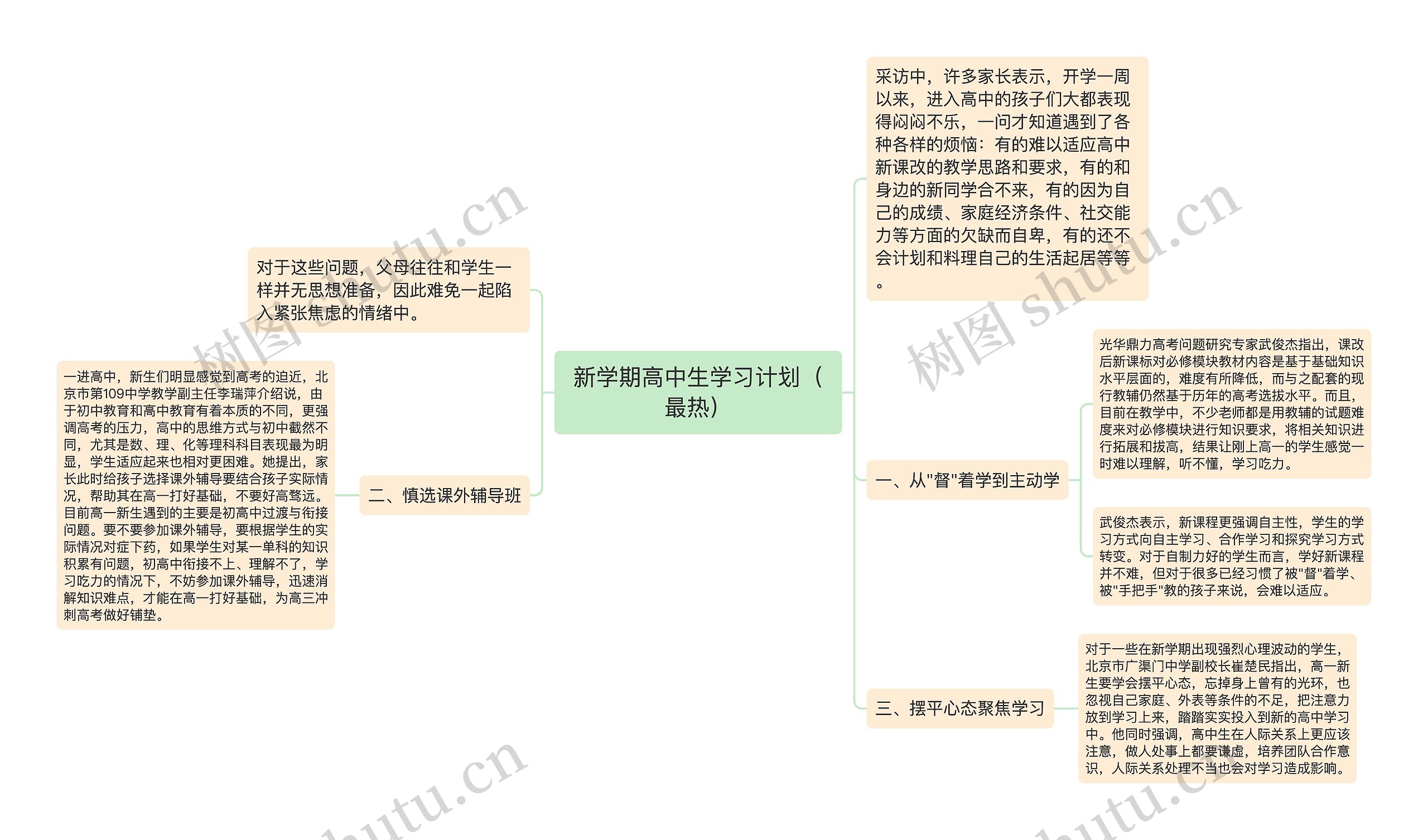 新学期高中生学习计划（最热）思维导图